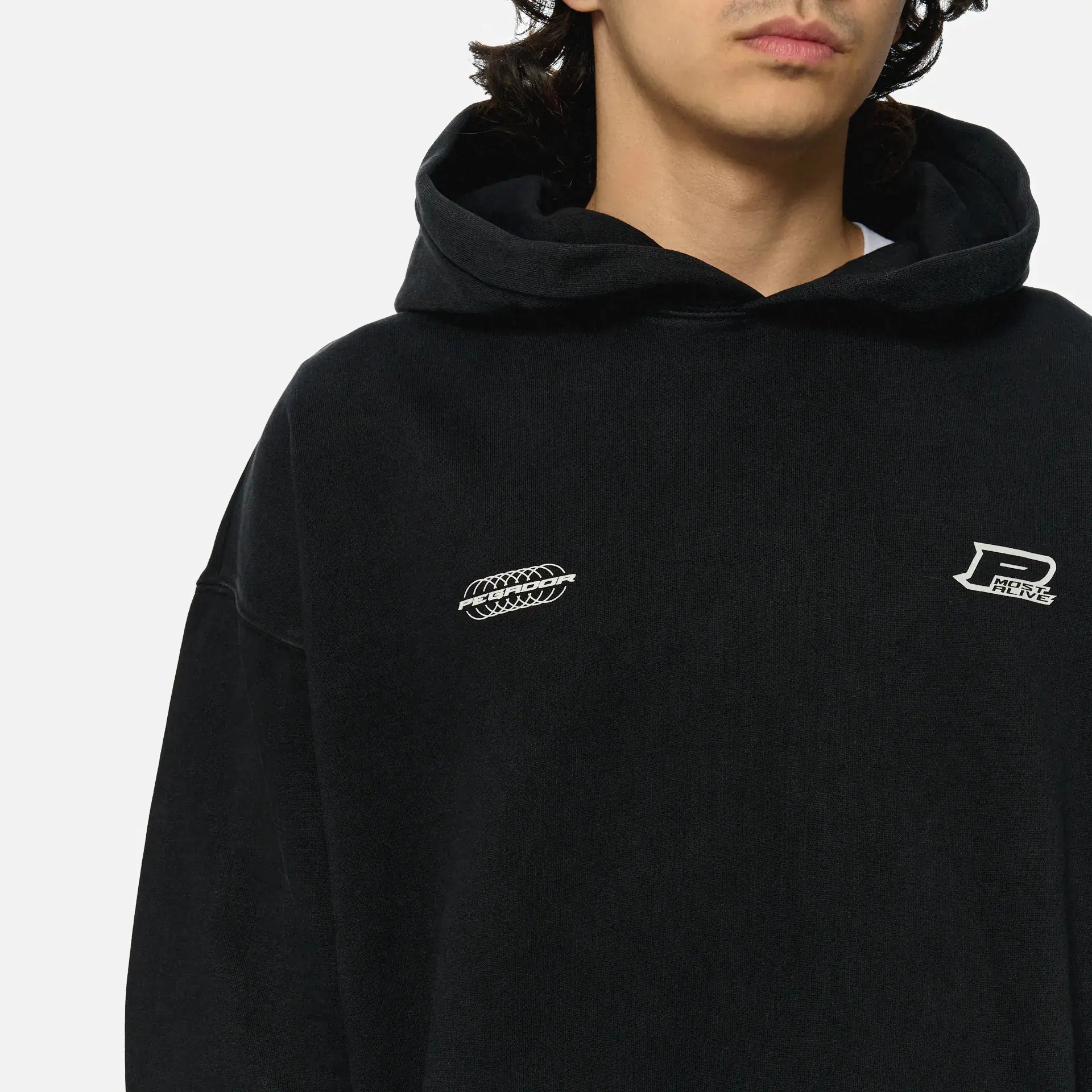 PEGADOR Lance Oversized Hoodie Vintage Black