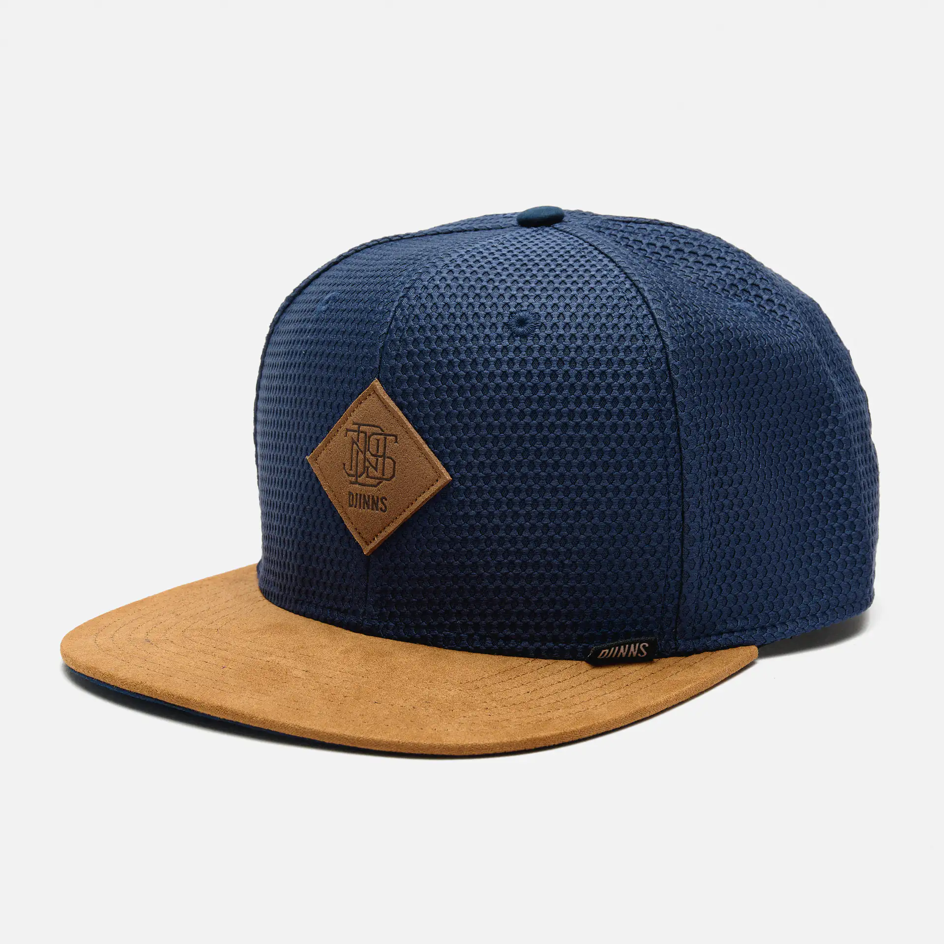 DJINNS 6 Panel Snapback Cap Honey Knit Navy