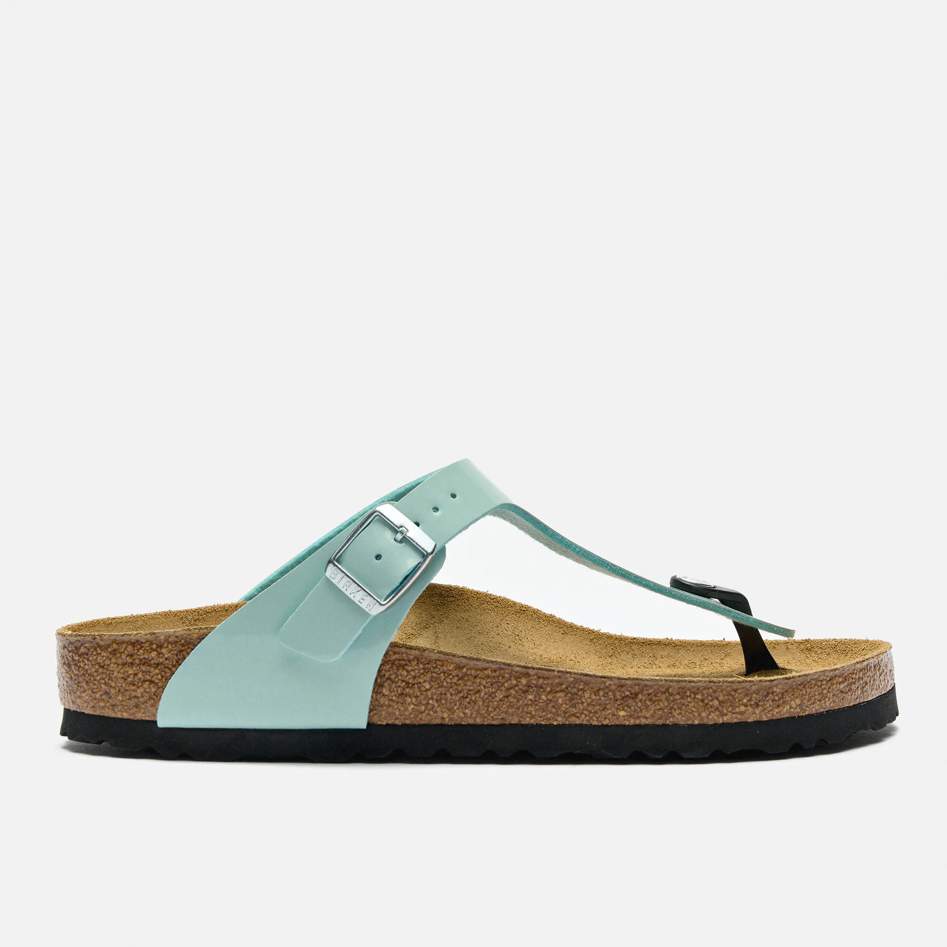 Birkenstock Gizeh Birko-Flor Narrow Sandals Patent Surf Green