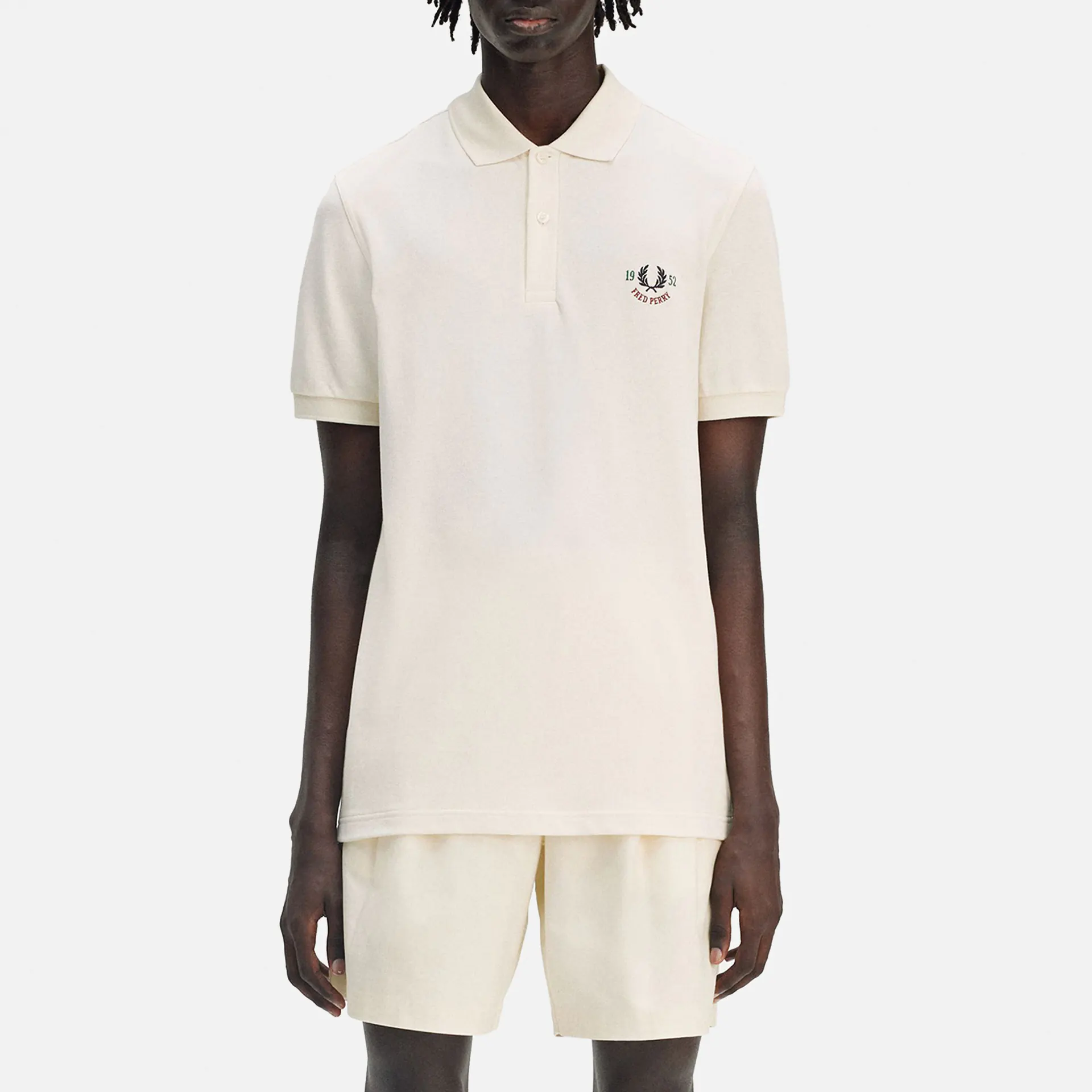 Fred Perry Clubhouse Embroidered Polo Shirt Ecru