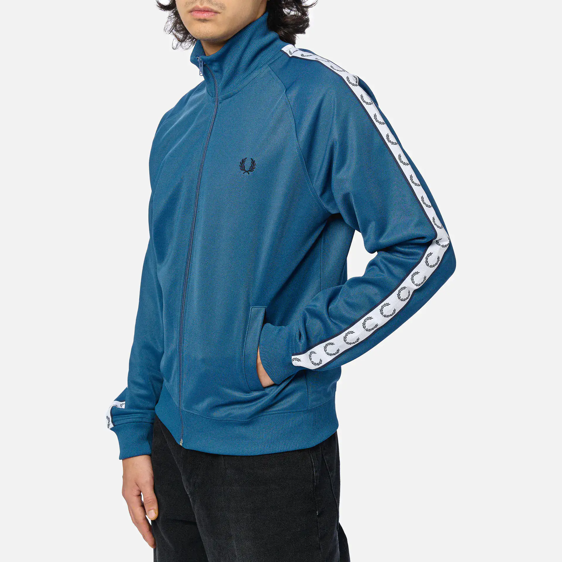 Fred Perry Taped Track Jacket Midnight Blue