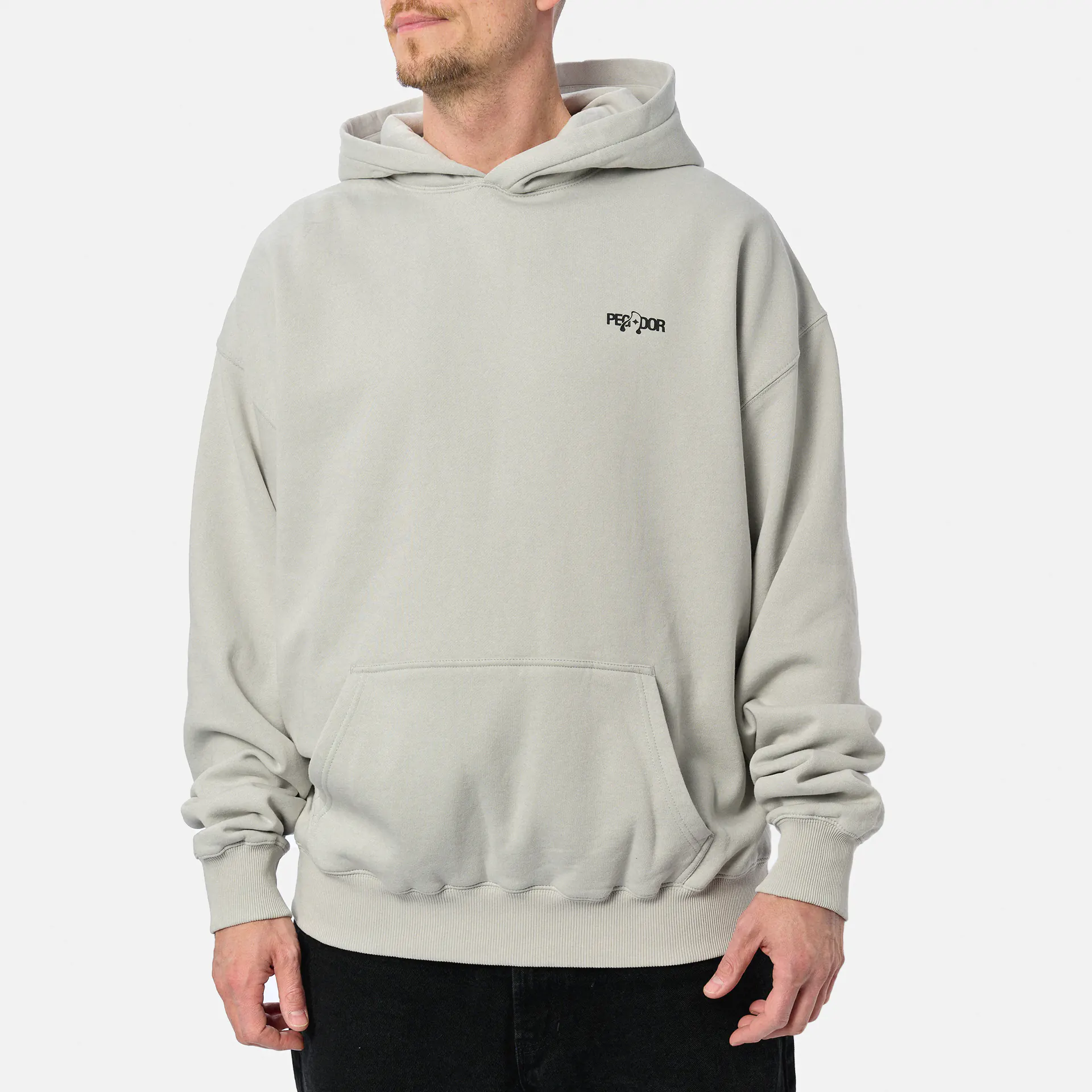 PEGADOR Hyde Oversized Hoodie Washed Clear Grey