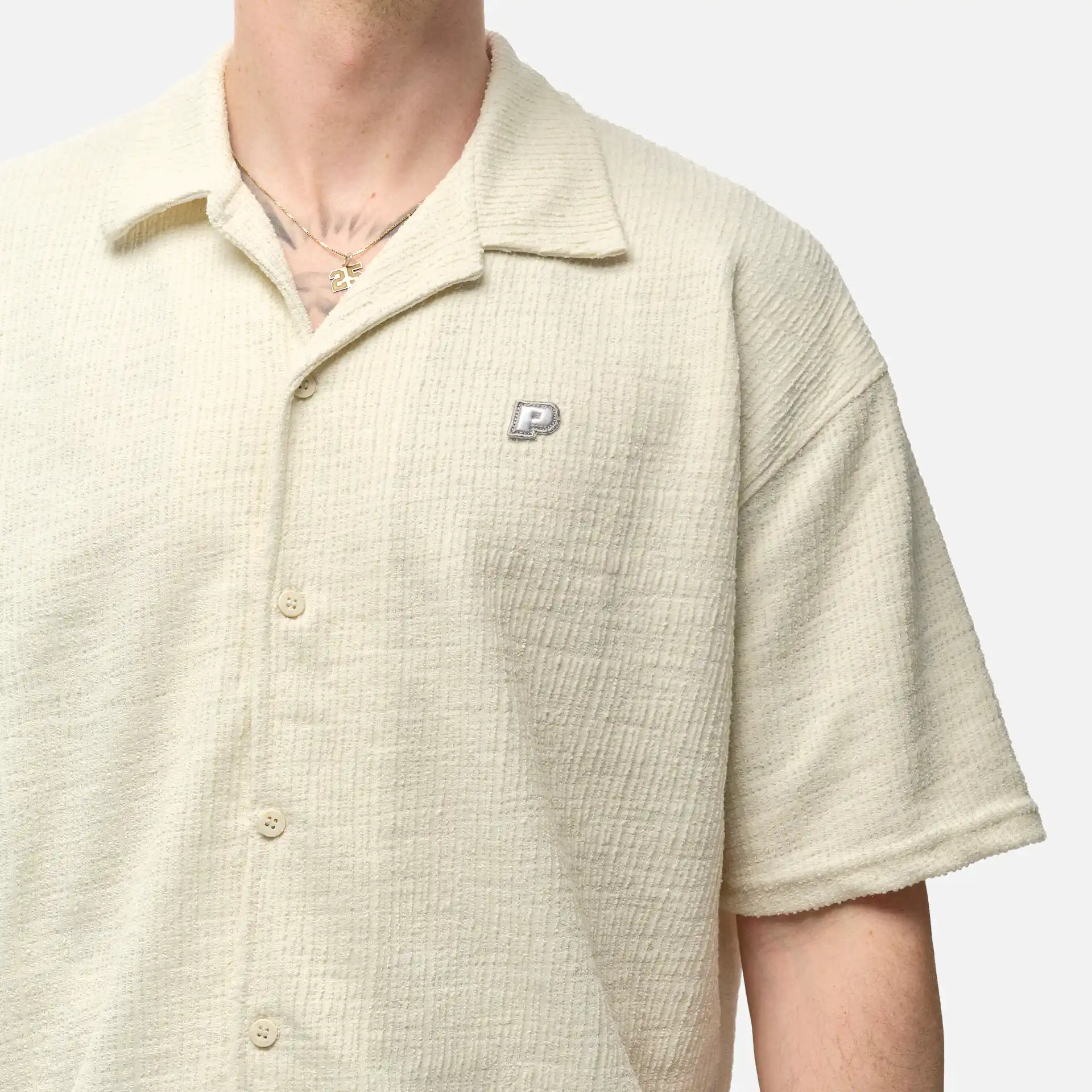 PEGADOR Libco Structured Knit Shirt Salty Cream