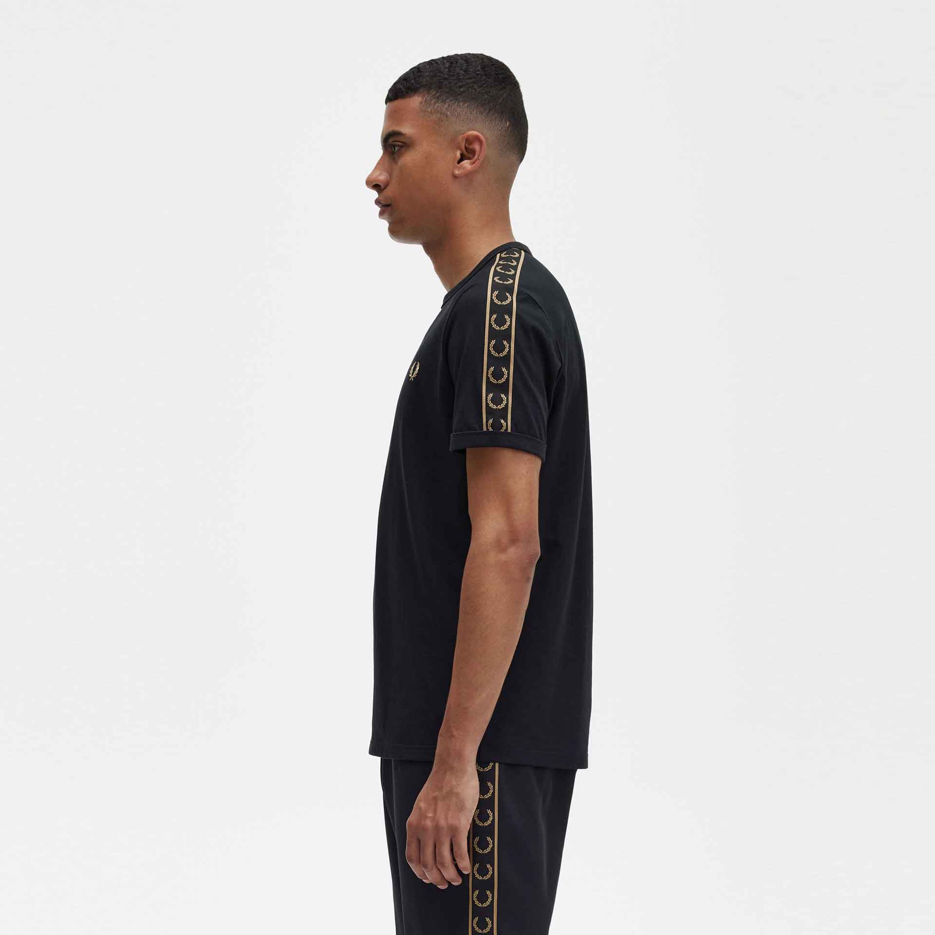 Fred Perry Contrast Tape Ringer T-Shirt Black/Black