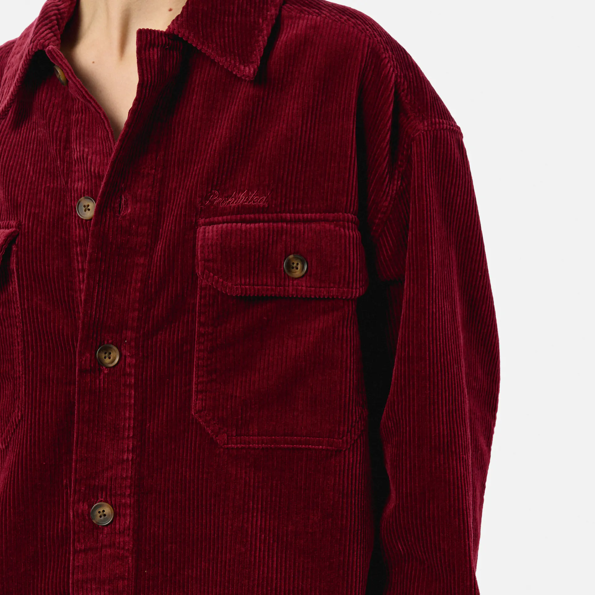 Prohibited Corduroy Overshirt Bordeaux