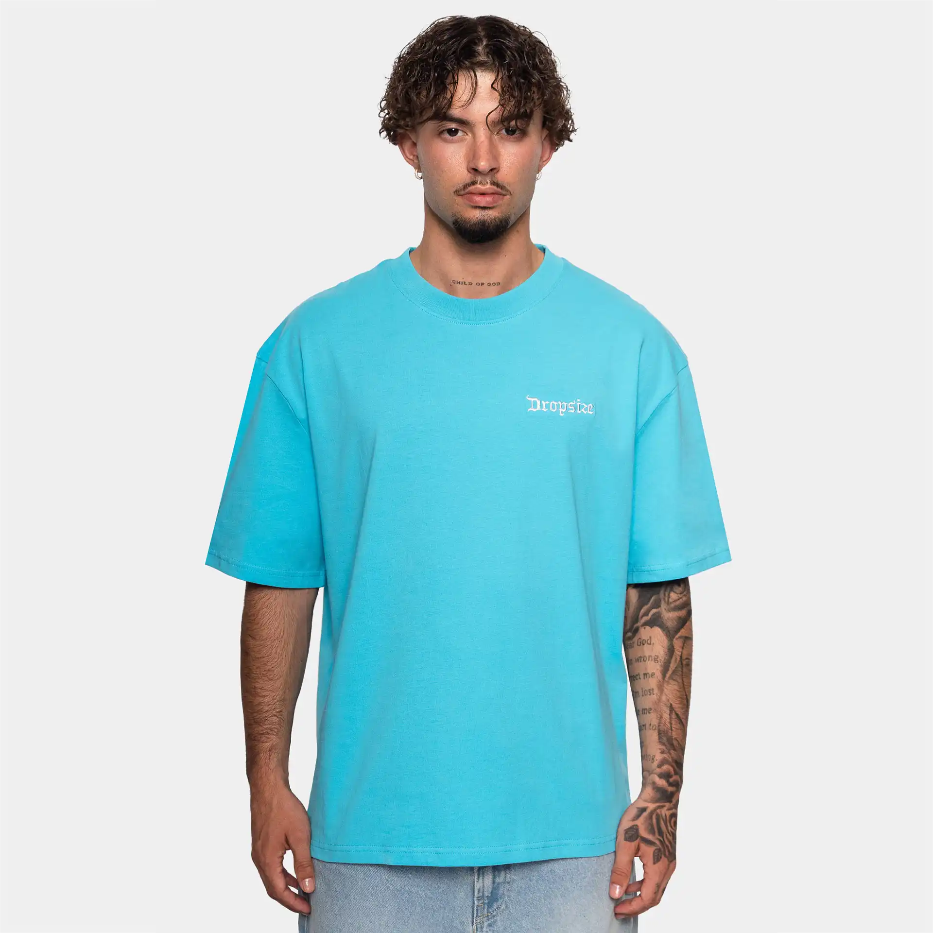 Dropsize Heavy Embo T-Shirt Light Blue