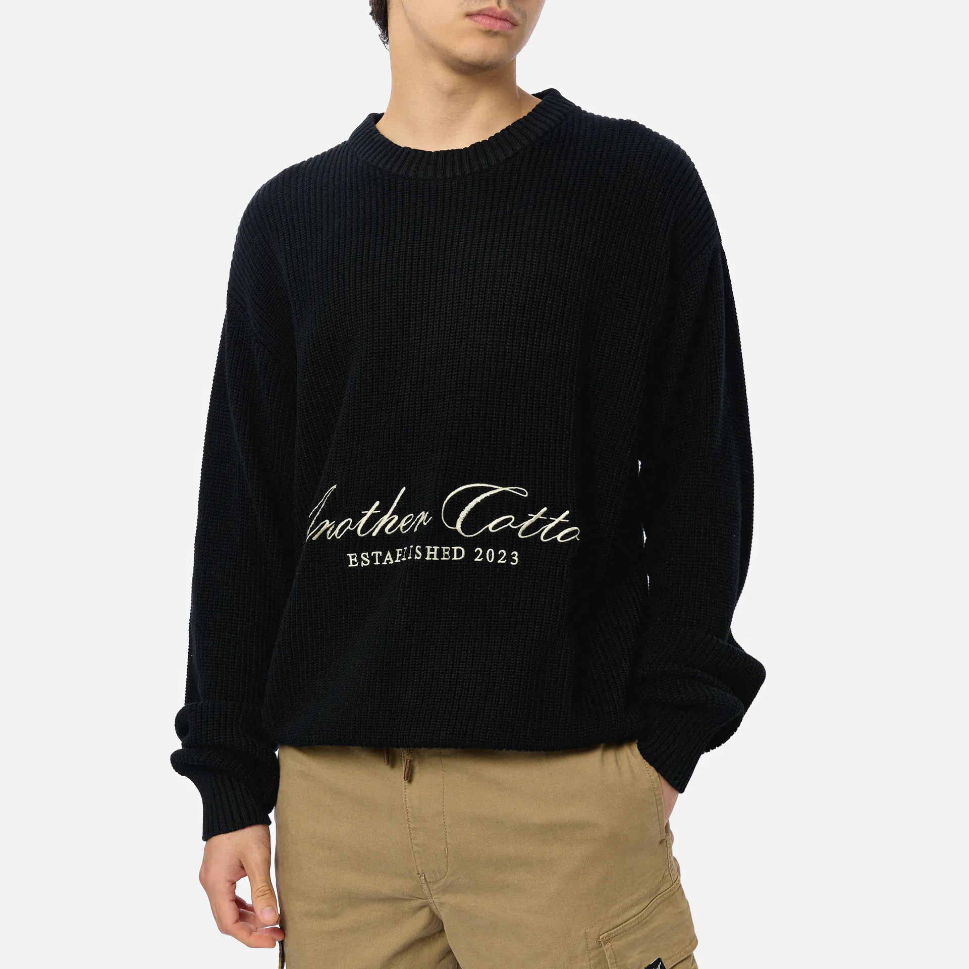 Another Cotton Established Knit Sweater Black