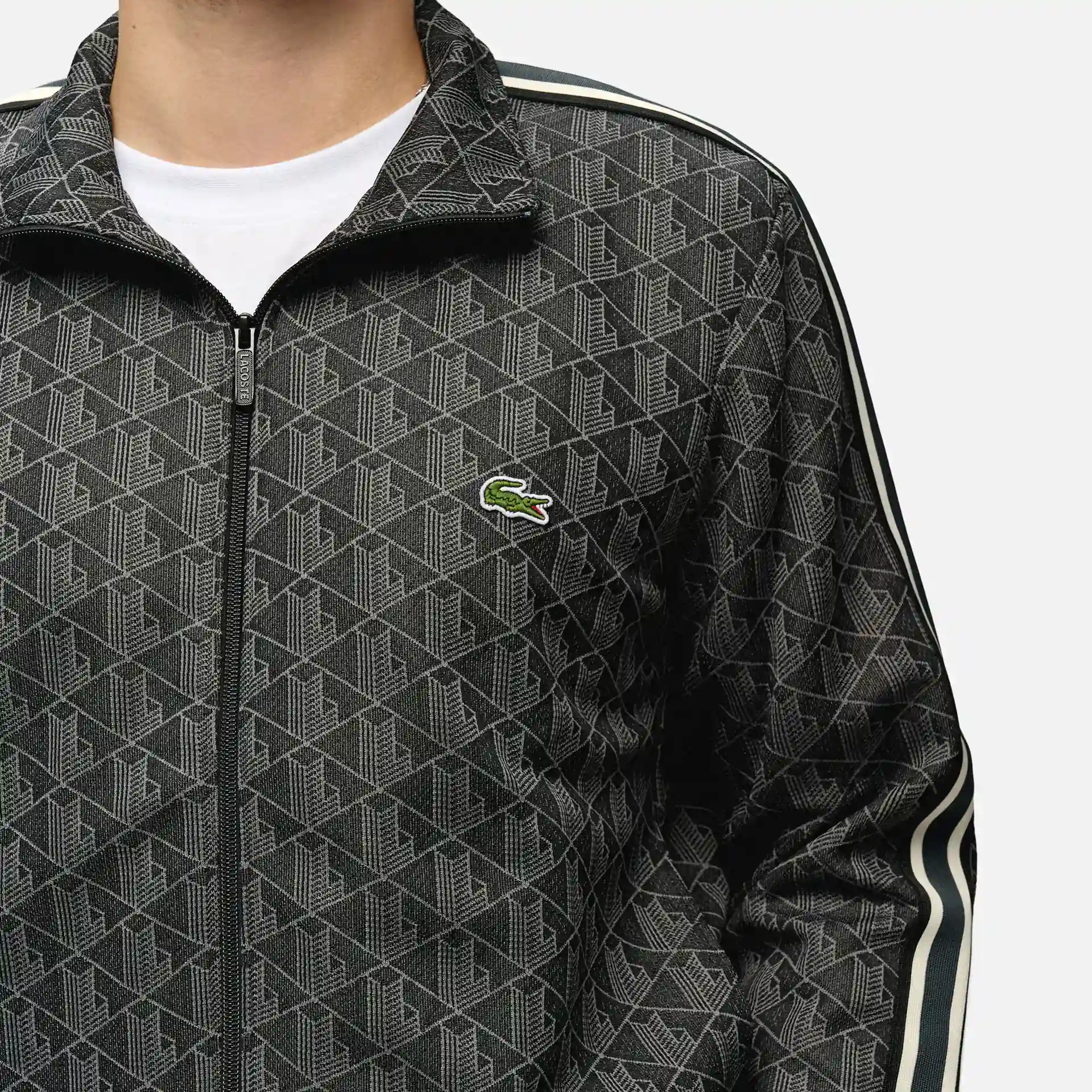 Lacoste Monogram Jacquard Track Jacket Black/Graphite