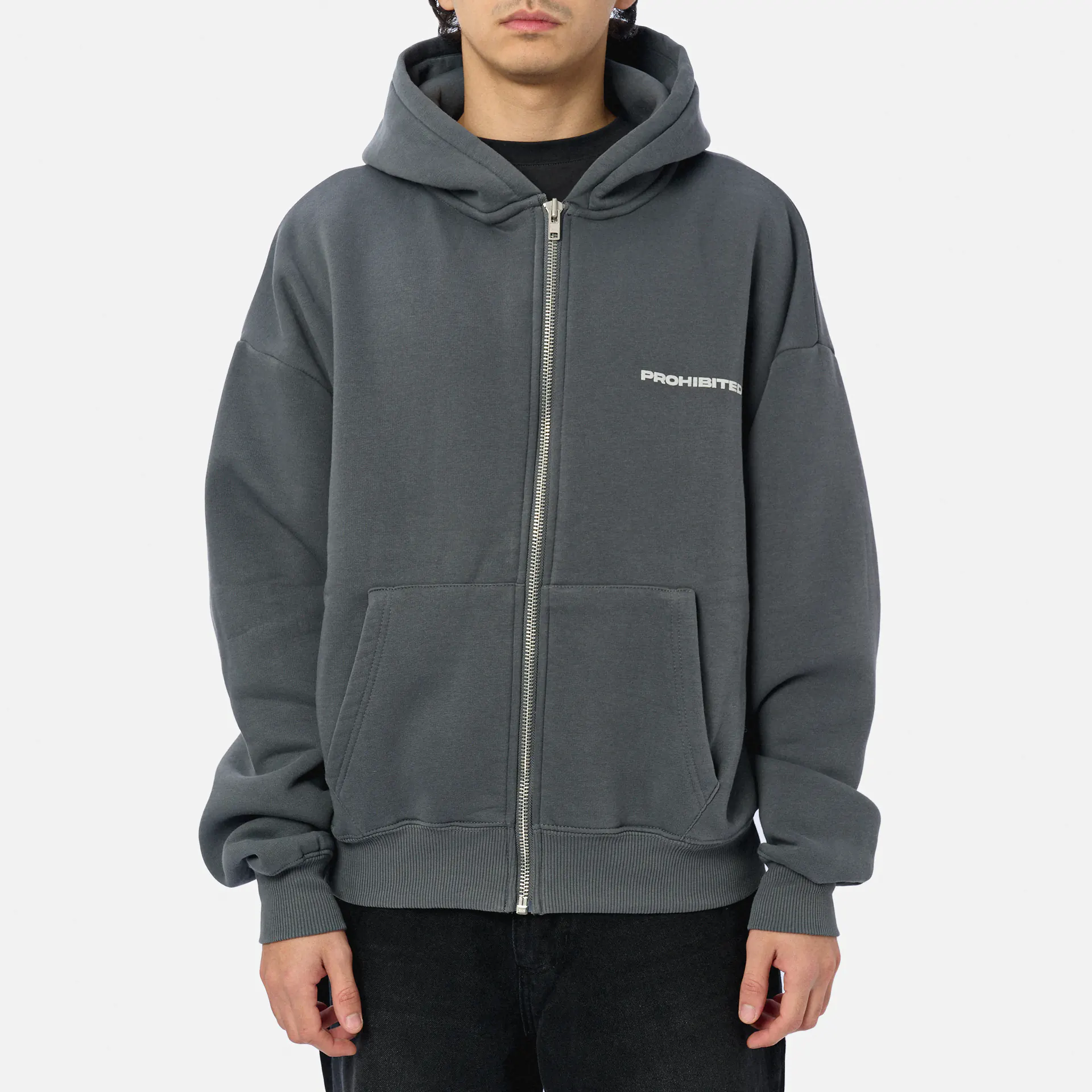 Prohibited 10119 Zip-Hoodie 1.0 Grey Stone Washed