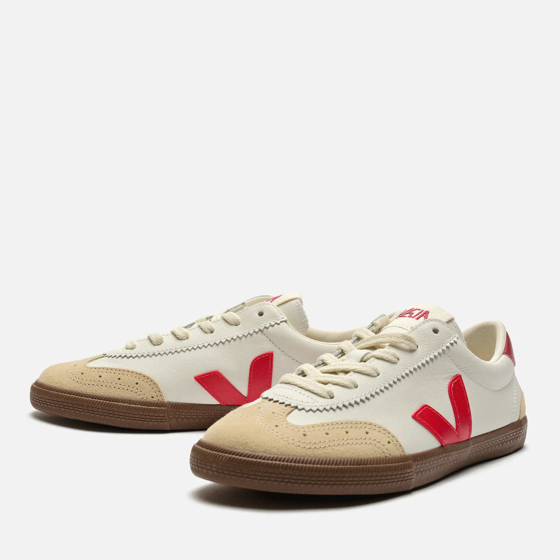 Veja Volley Leather Sneaker White/Peking Bark