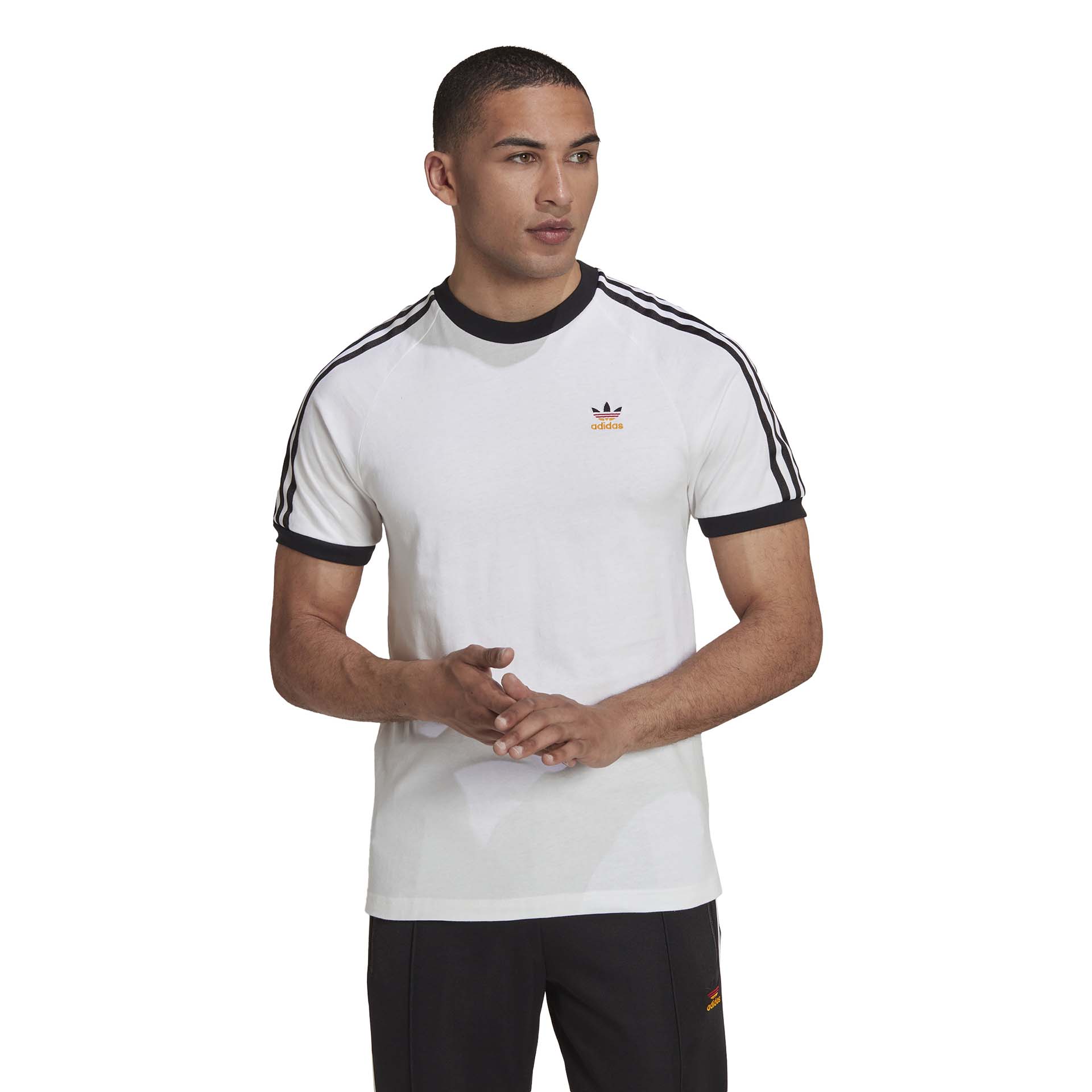 adidas Football Nations 3 -Stripes T-Shirt White/Black/Black