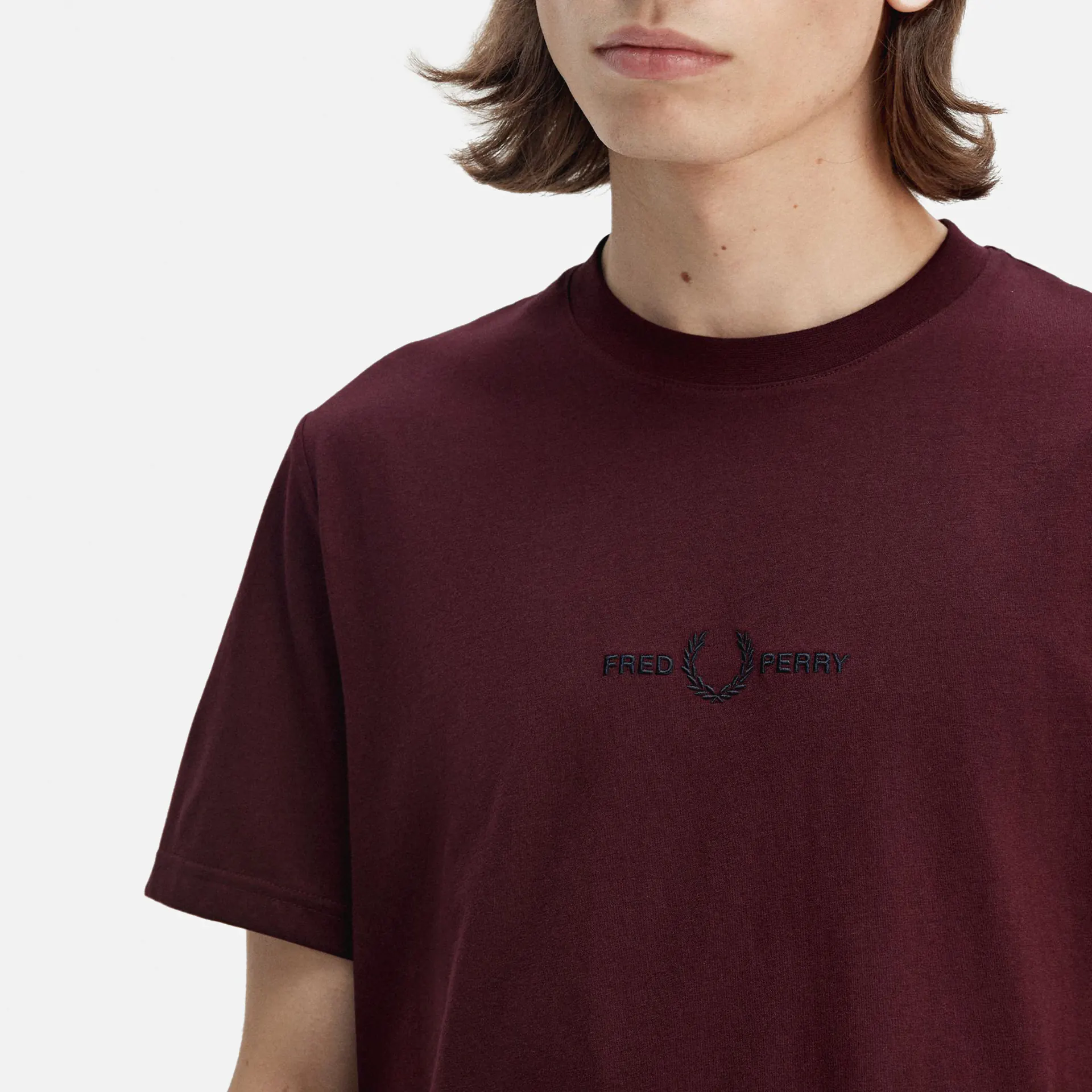 Fred Perry Embroidered T-Shirt Oxblood