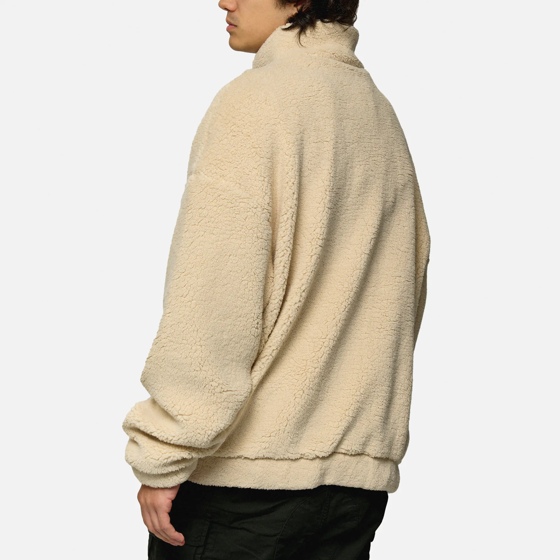 PEGADOR Puka Teddy Half Zip Sweater Light Beige