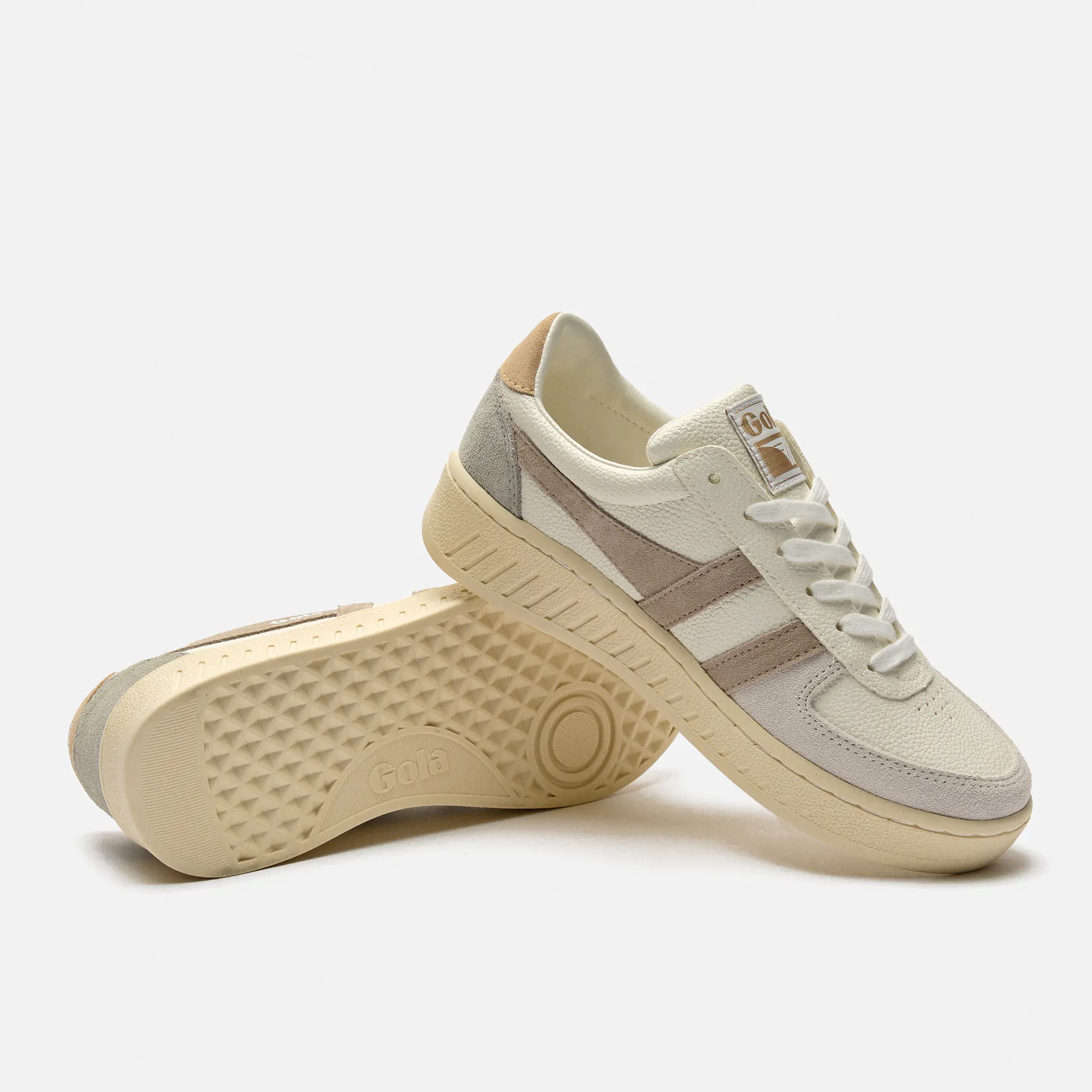 Gola Grandslam Trident Sneaker White/Feather Grey/Oat