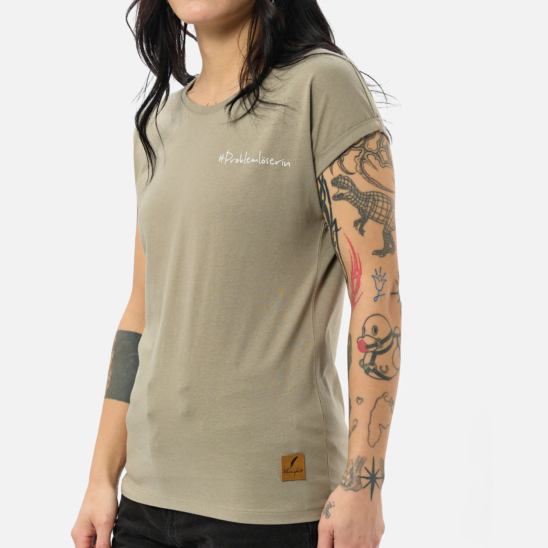 Kleinigkeit Görls Normalfit T-Shirt Problemlöserin Olive