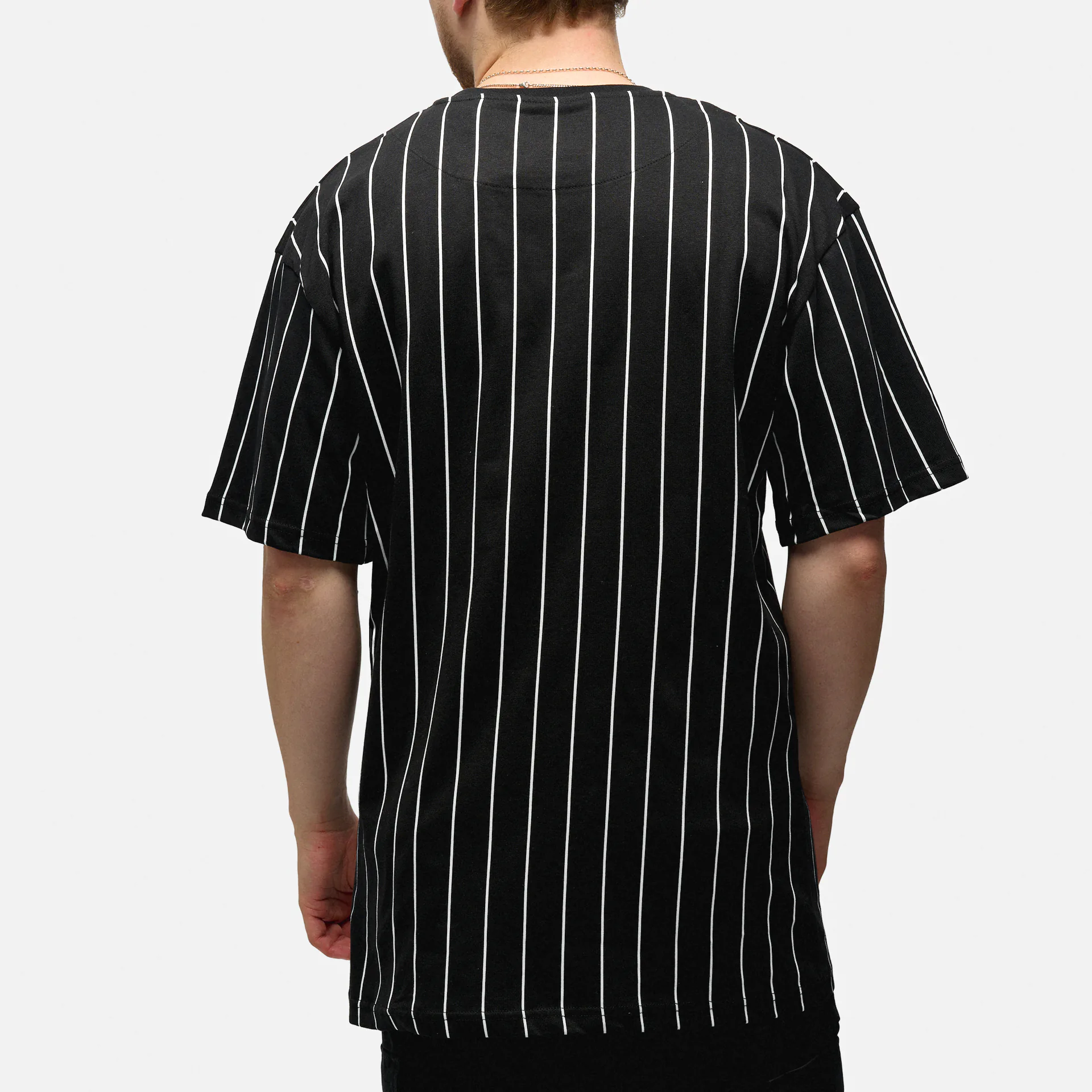 Karl Kani Small Signature Pinstripe T-Shirt Black/White