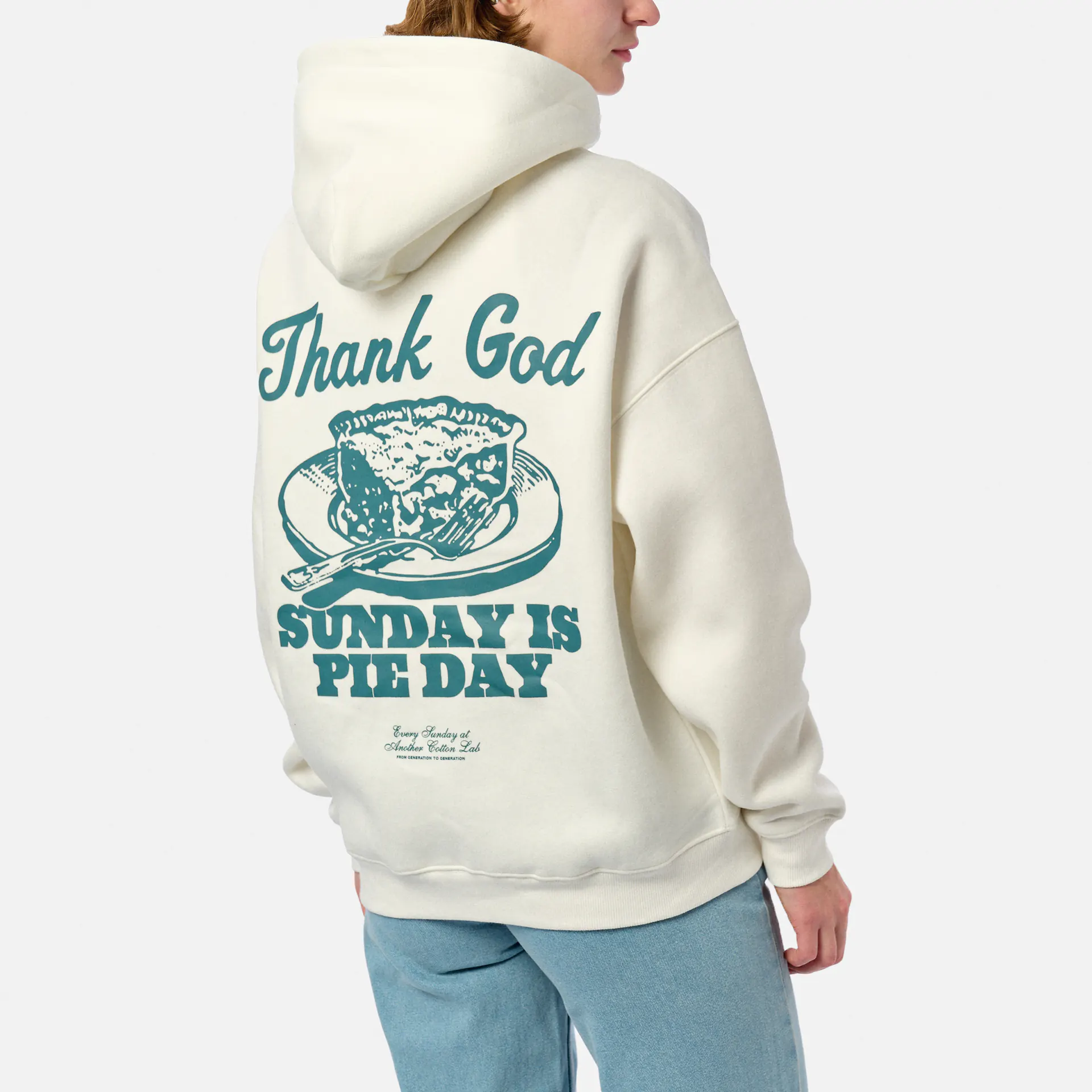 Another Cotton Pie Day Oversized Hoodie White