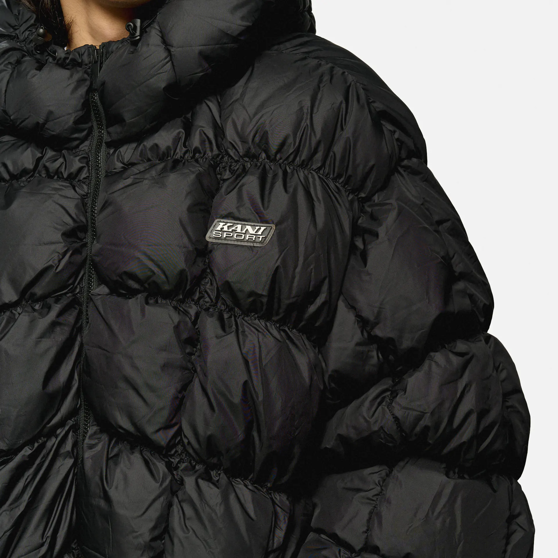 Karl Kani Sport Patch Square Quilted Puffer Jacket Black