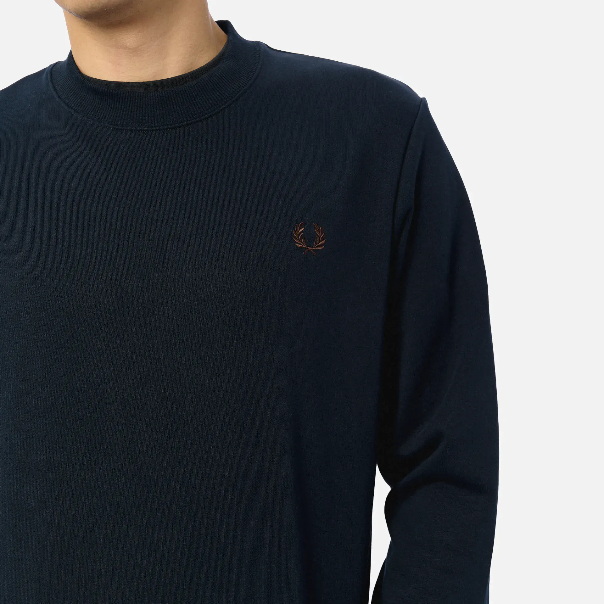 Fred Perry Crew Neck Sweatshirt Navy/Laurel Wreath Green/Brick