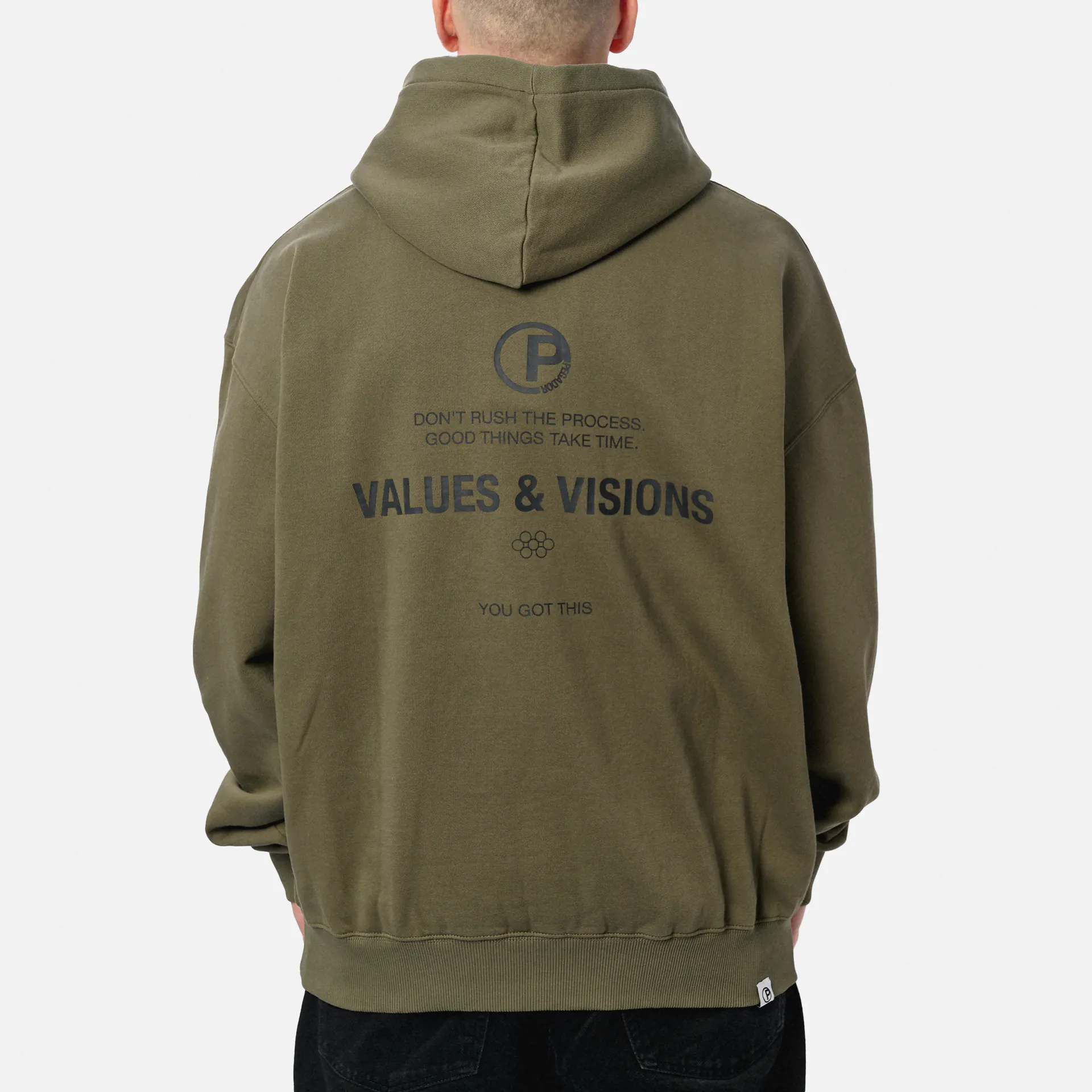 PEGADOR Clinton Oversized Hoodie Washed Faded Olive