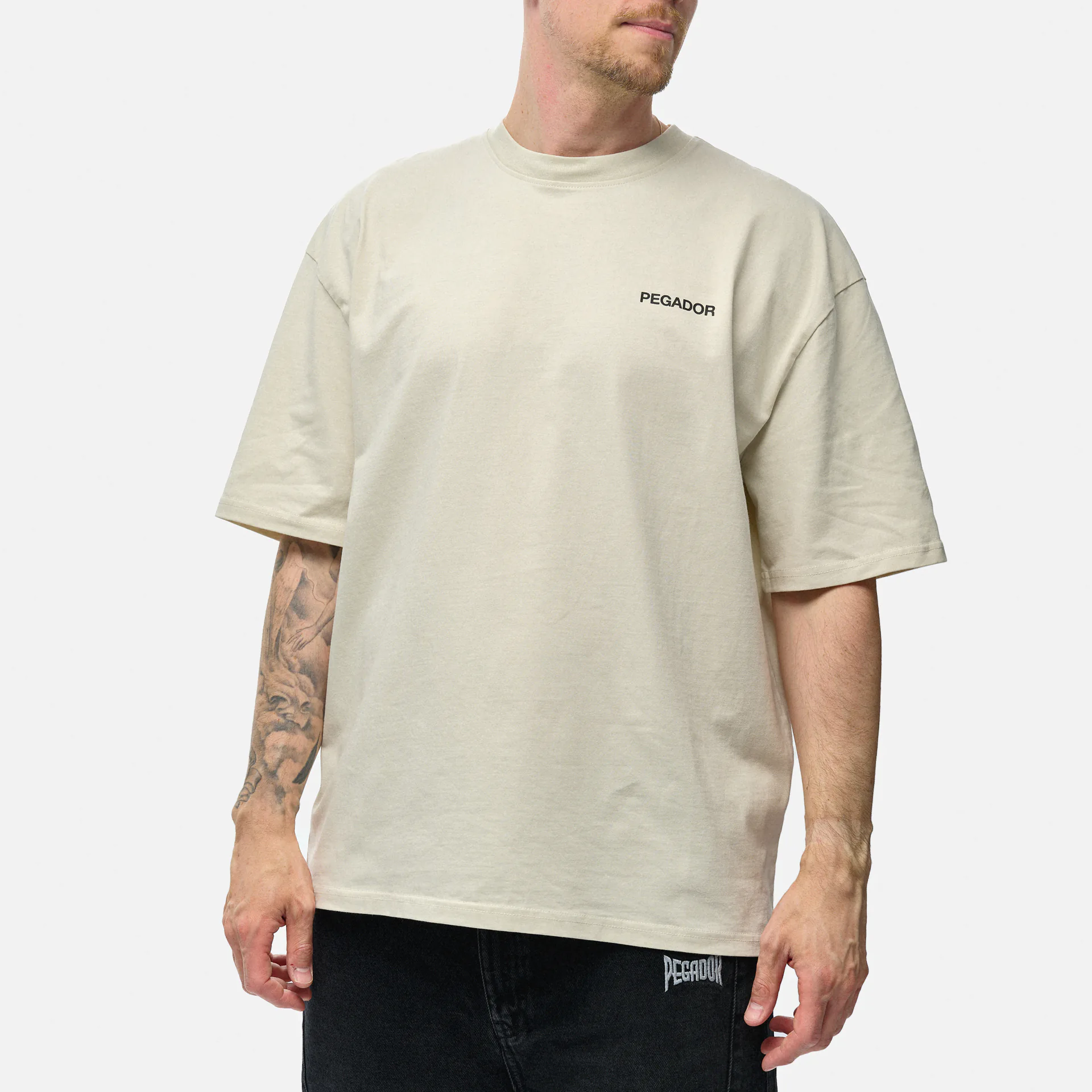 PEGADOR Aleso Oversized T-Shirt Washed Salty Cream