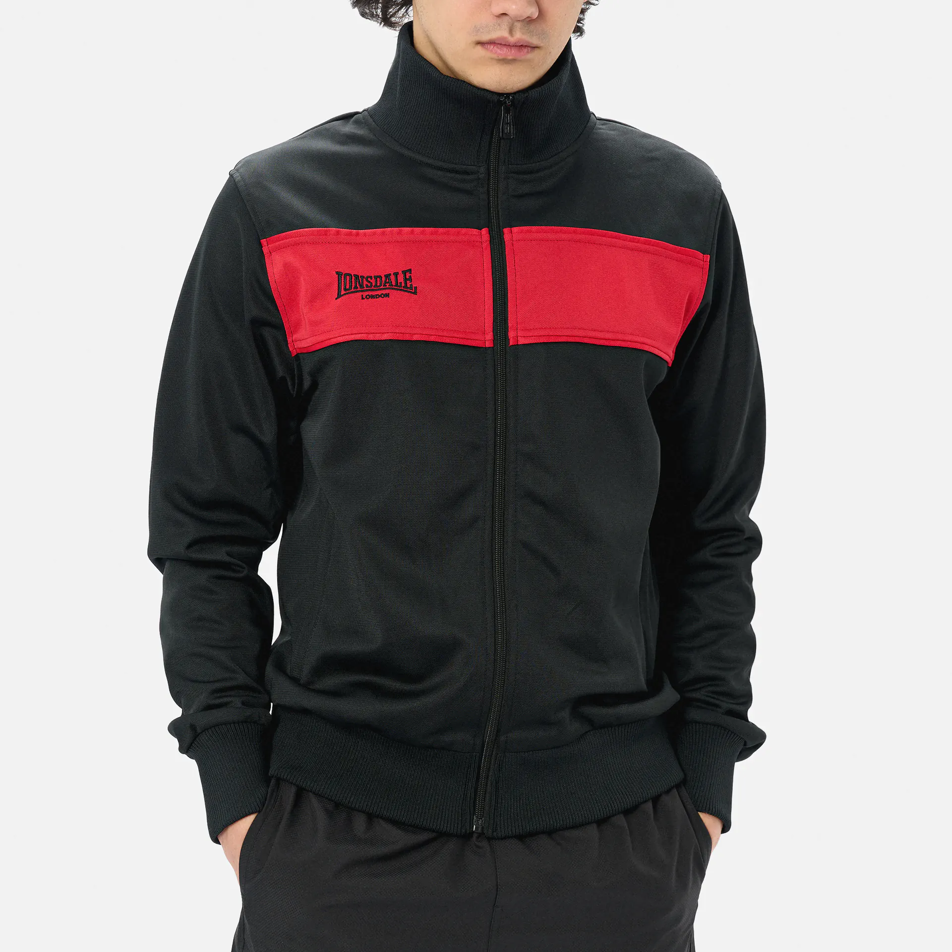 Lonsdale ALNWICK Track Jacket Black/Red