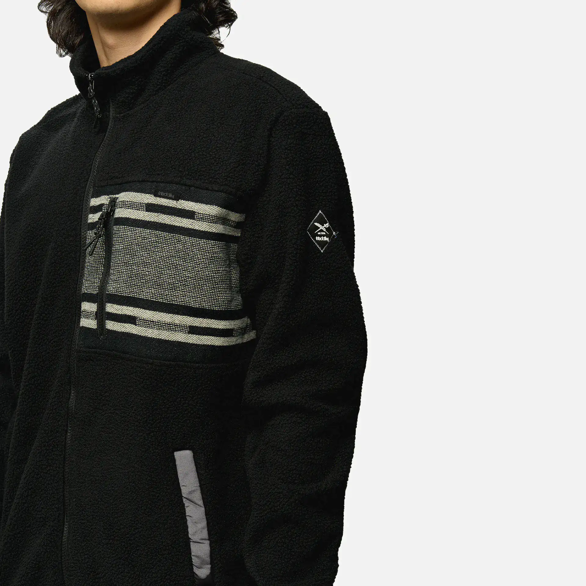 Iriedaily Wonderer Fleece Track Jacket Black White