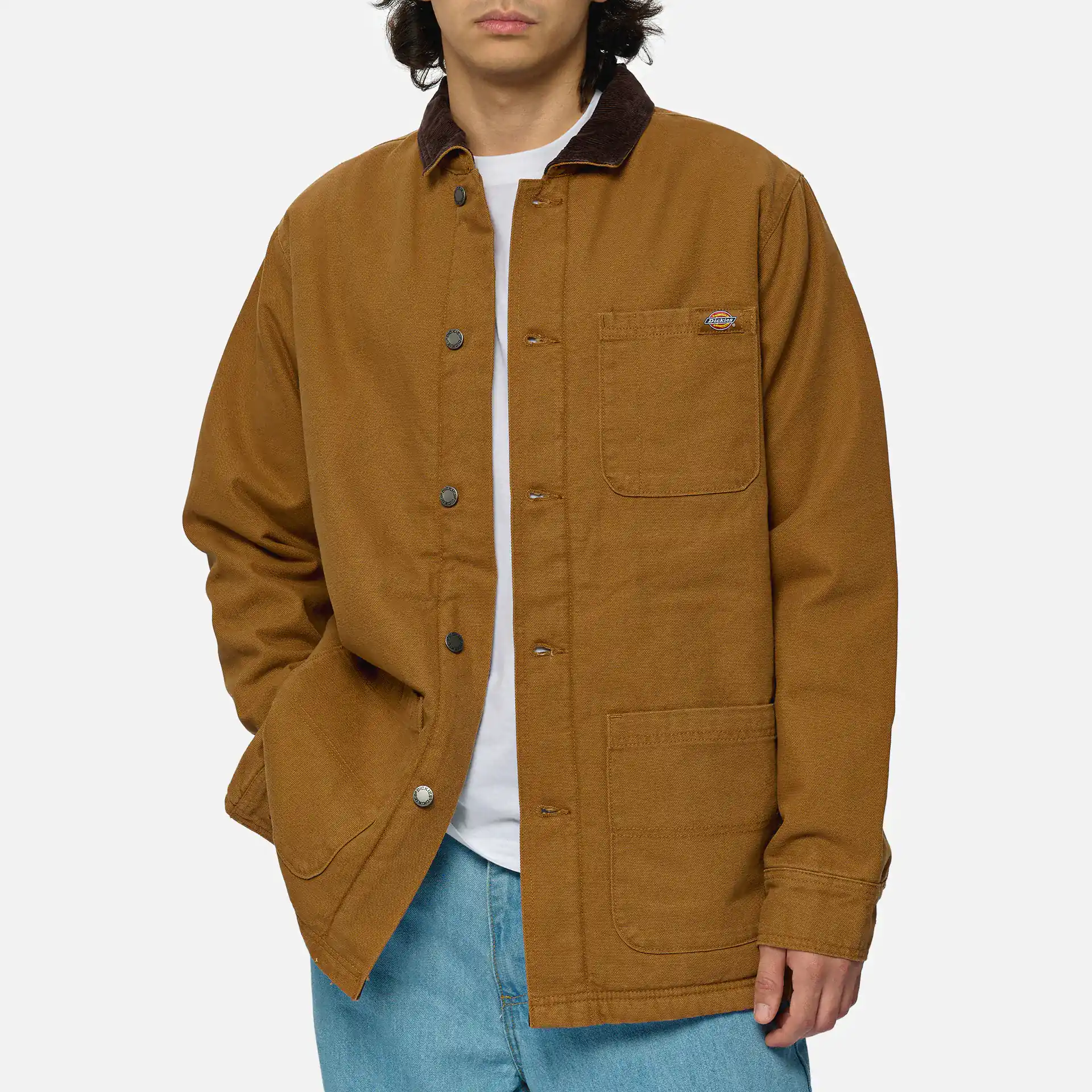 Dickies Duck High Pile Fleece Line Chore Jacket Stonewashed Brown Duck