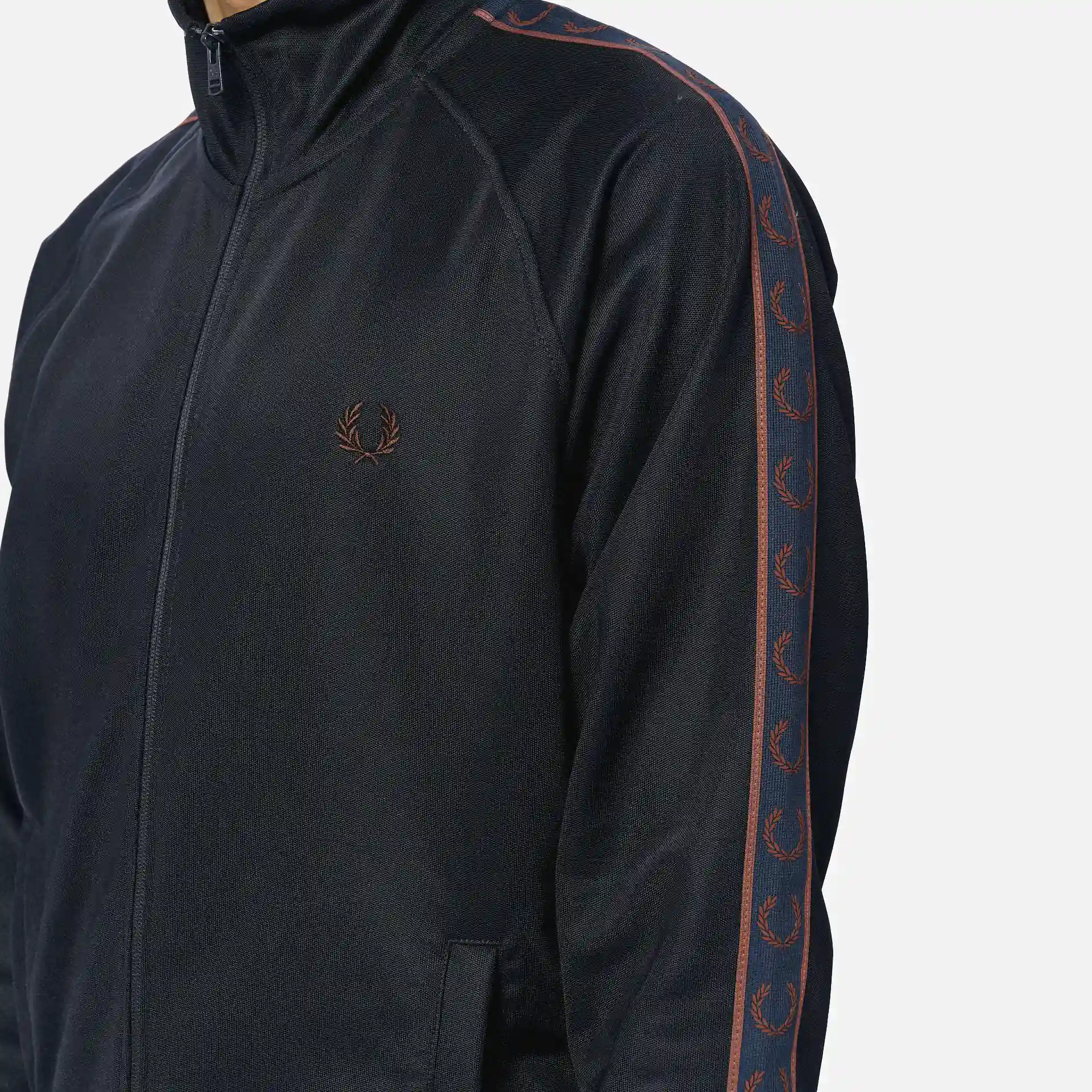 Fred Perry Contrast Tape Track Jacket Navy/Carrington Brick