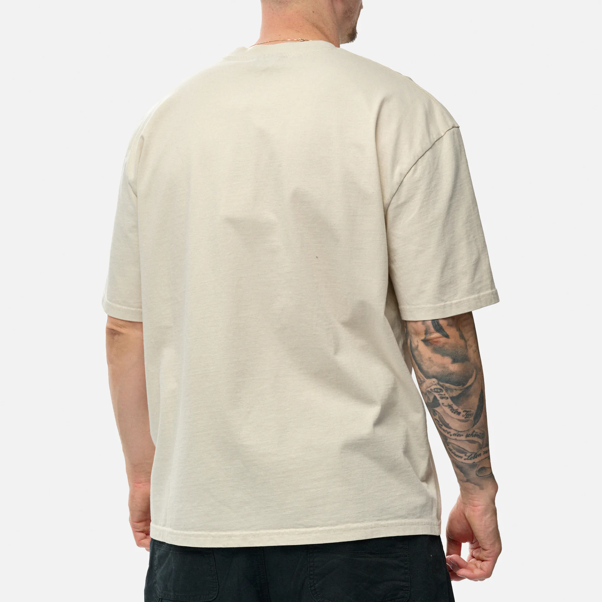 PEGADOR Logo Oversized T-Shirt Washed Salty Cream Black Gum