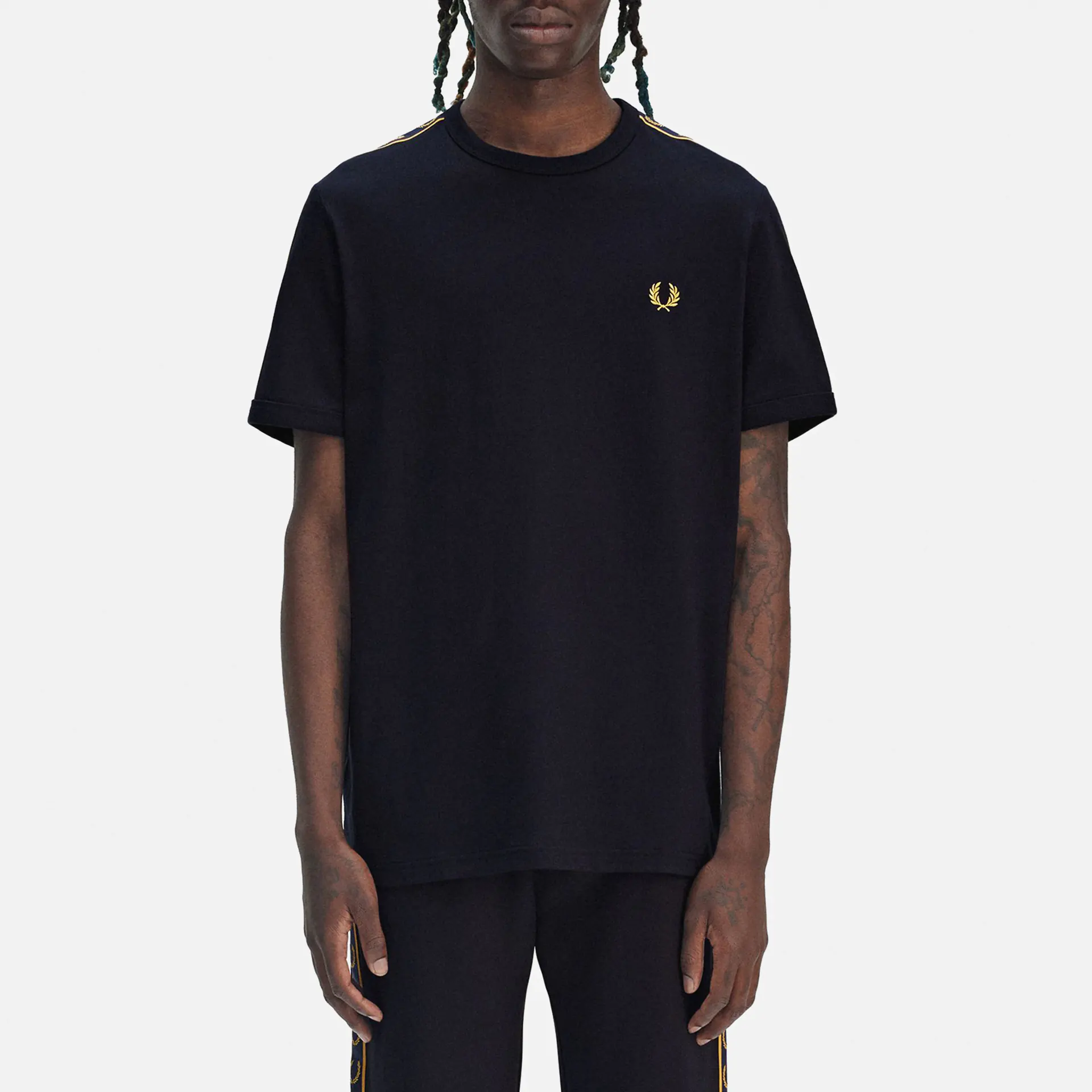 Fred Perry Contrast Tape Ringer T-Shirt Navy/Honeycomb