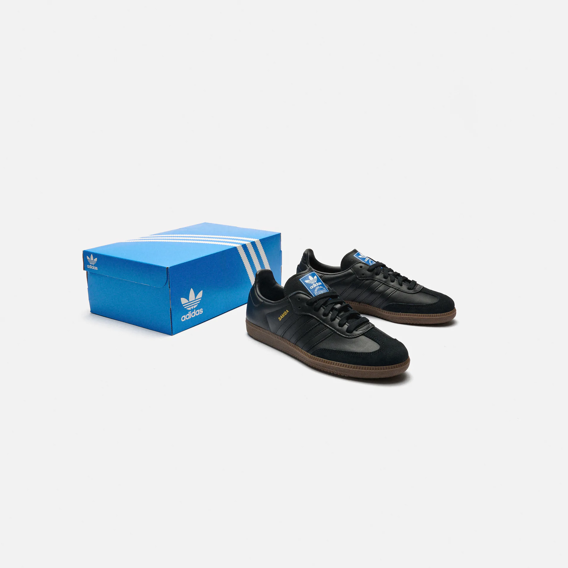 Adidas samba black black gum best sale