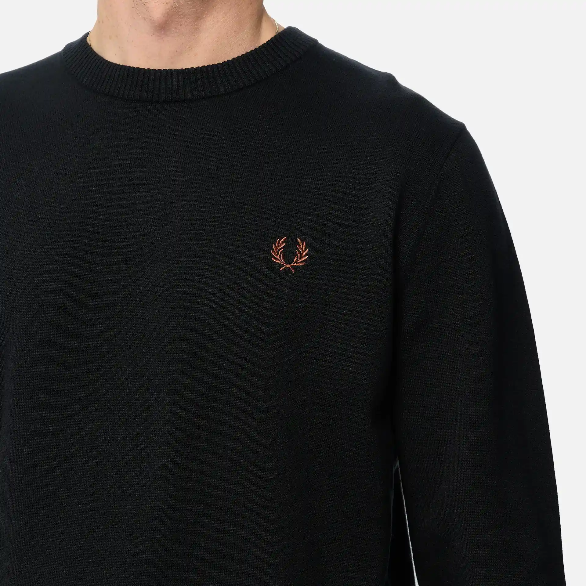 Fred Perry Boucle Laurel Wreath Jumper Black 