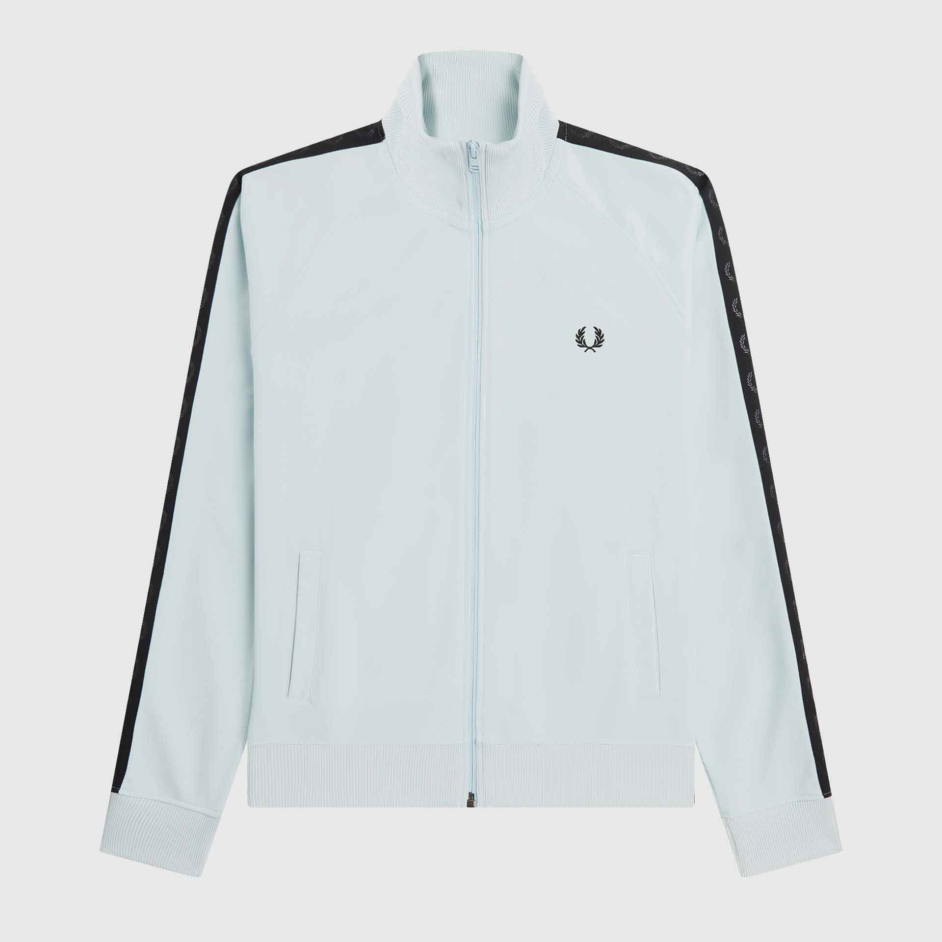 Fred Perry Tonal Tape Track Jacket Light Ice/Black
