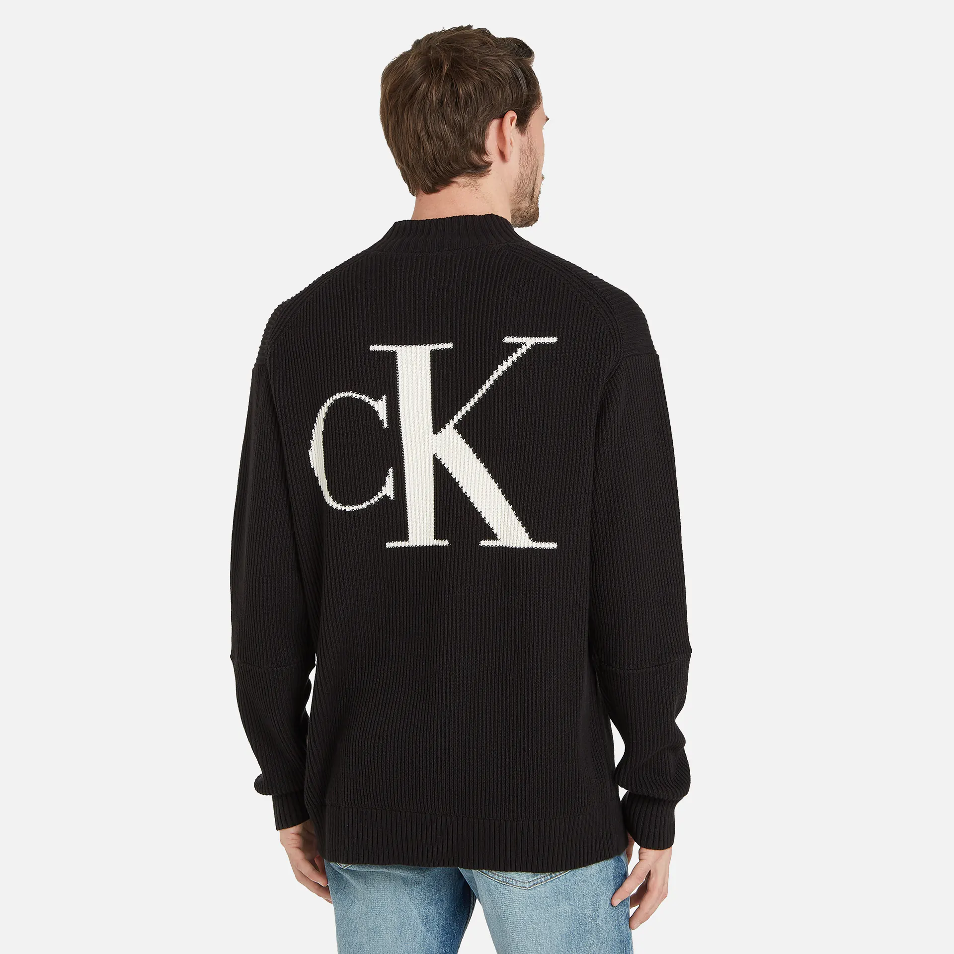 Calvin Klein Blown Up CK Mock Sweater Black