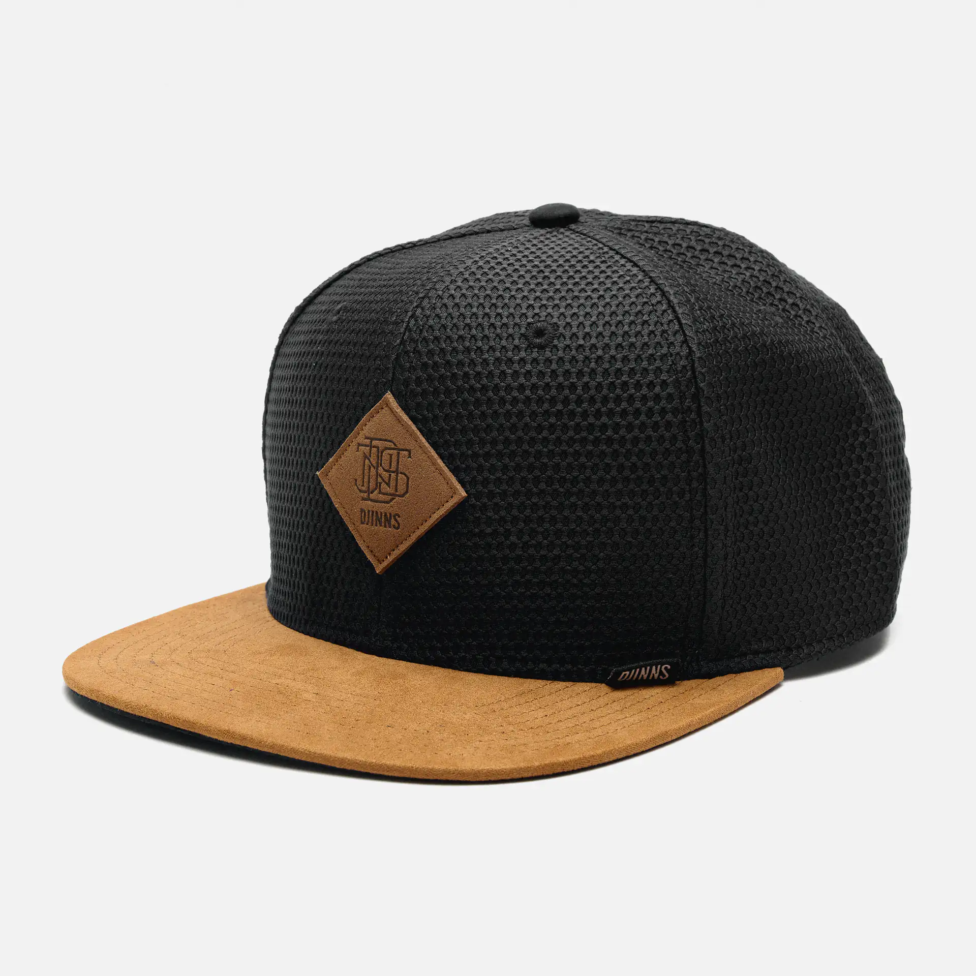 DJINNS 6 Panel Snapback Cap Honey Knit Black