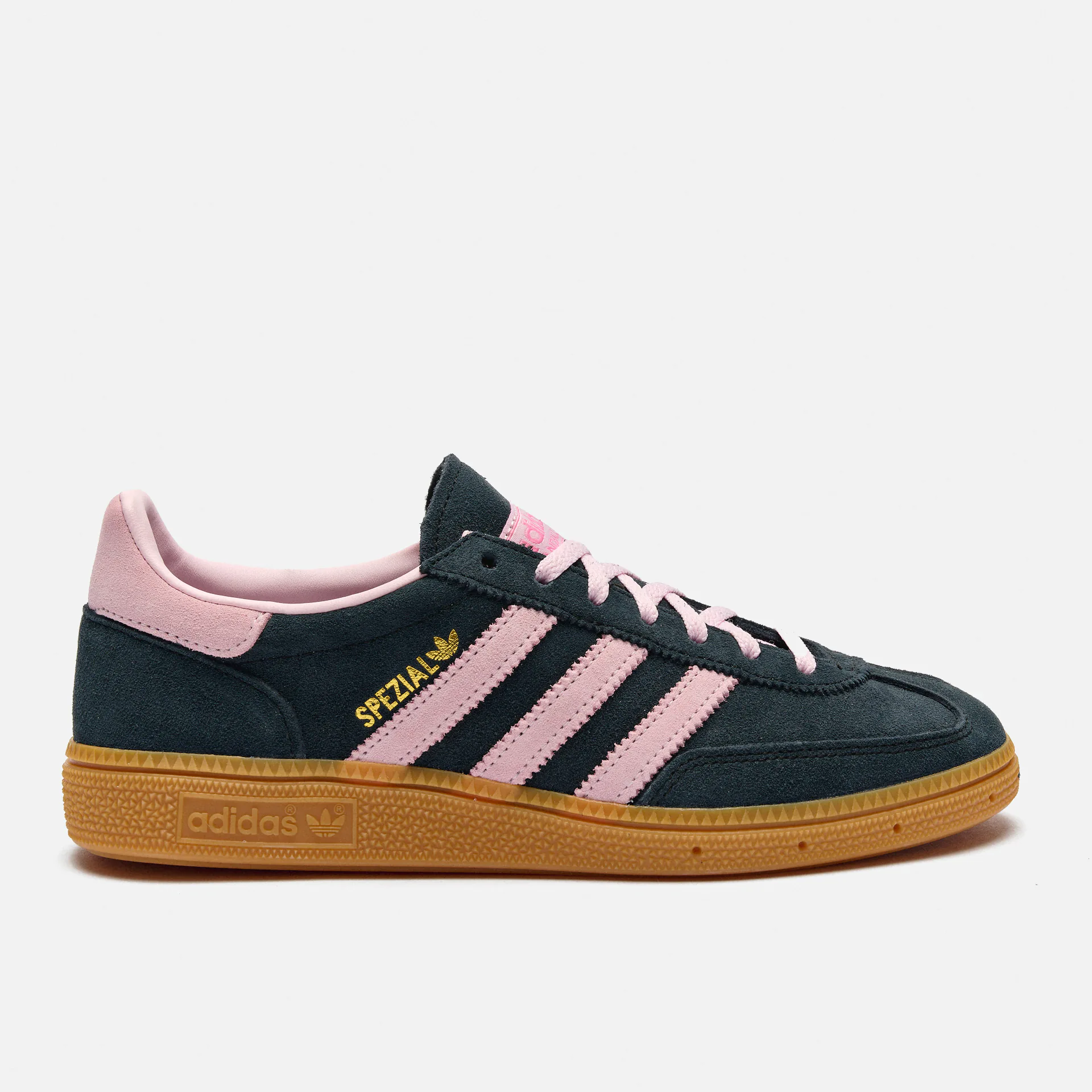 Adidas originals handball spezial trainers in black with gum sole hotsell