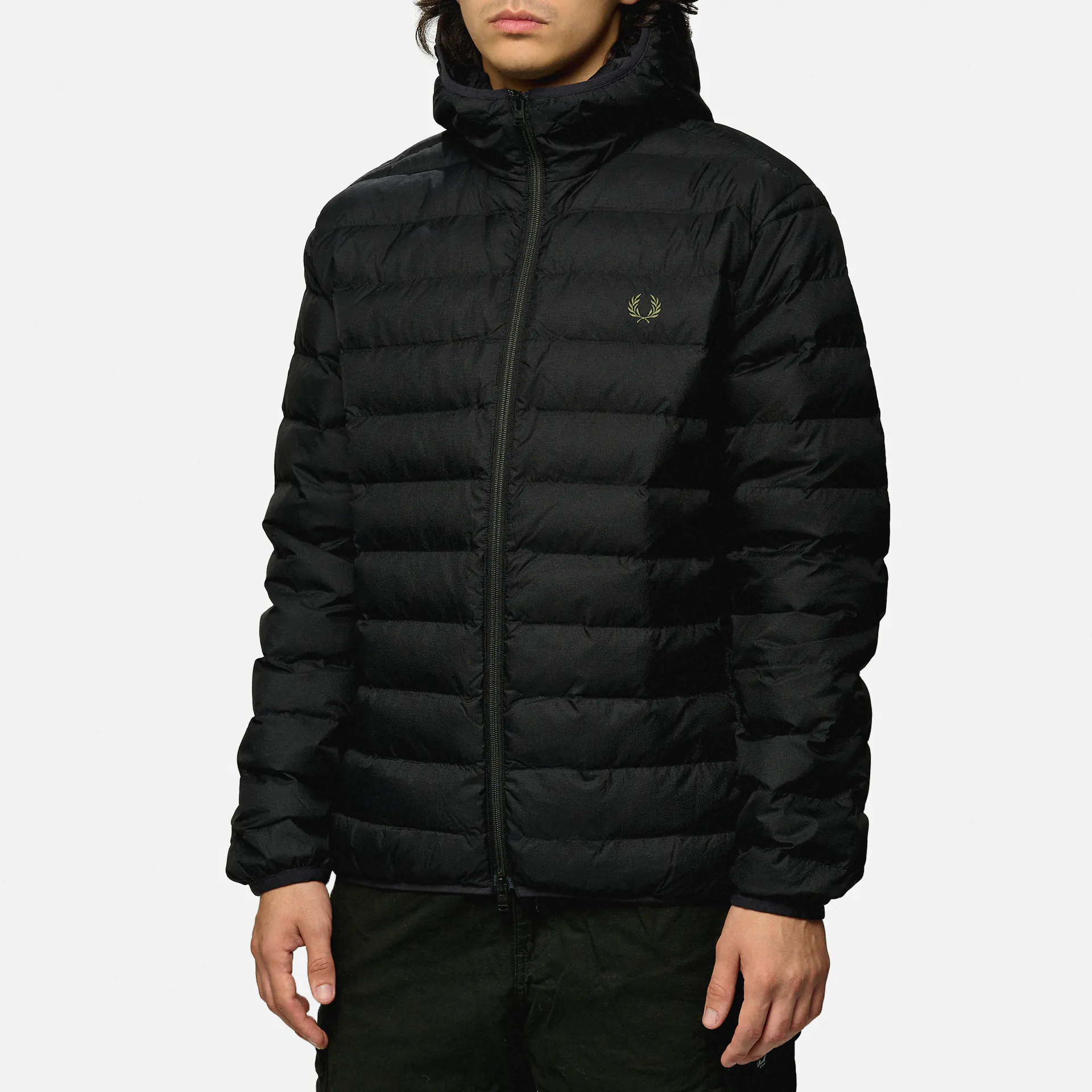 Fred Perry Hooded Insulated Jacket Black