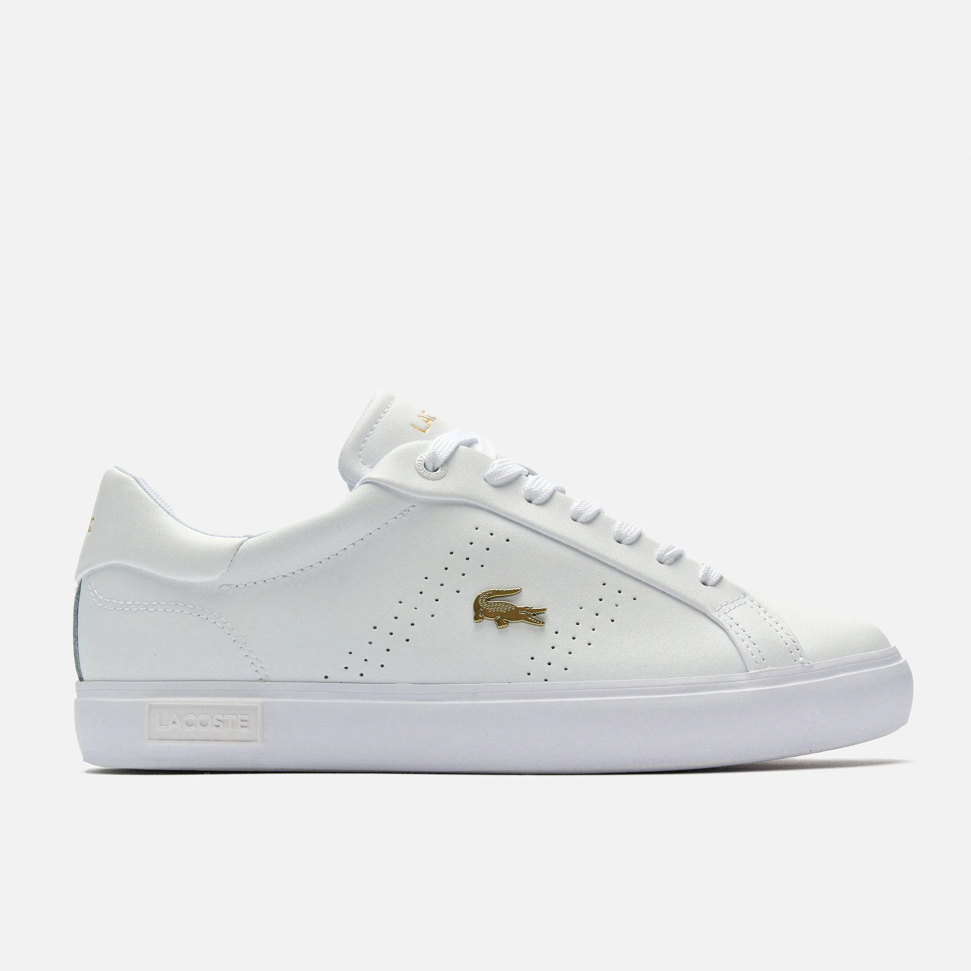 Lacoste Powercourt 2.0 Leather Sneaker White/Gold