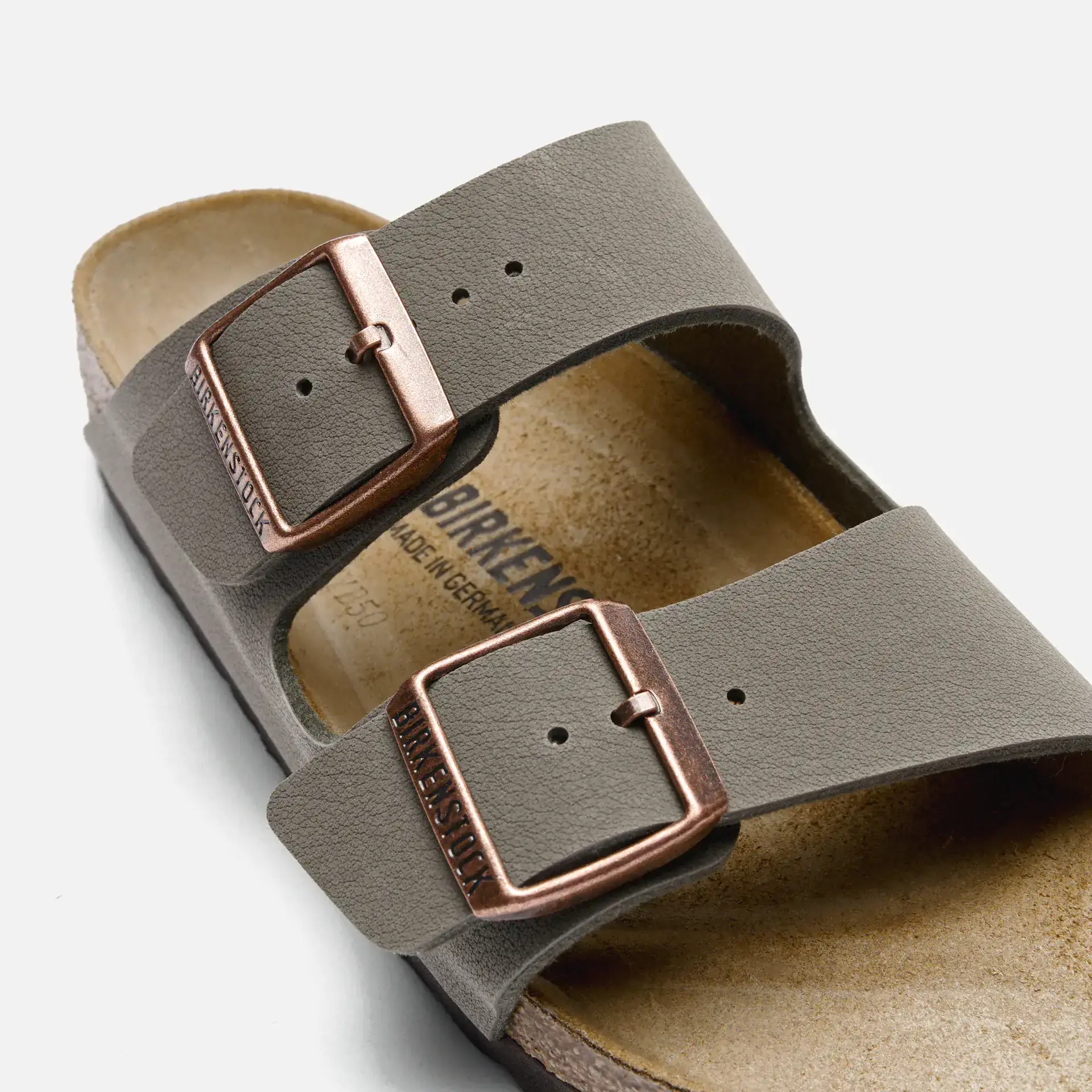 Birkenstock Arizona Birko-Flor Nubuck Sandals Narrow Stone