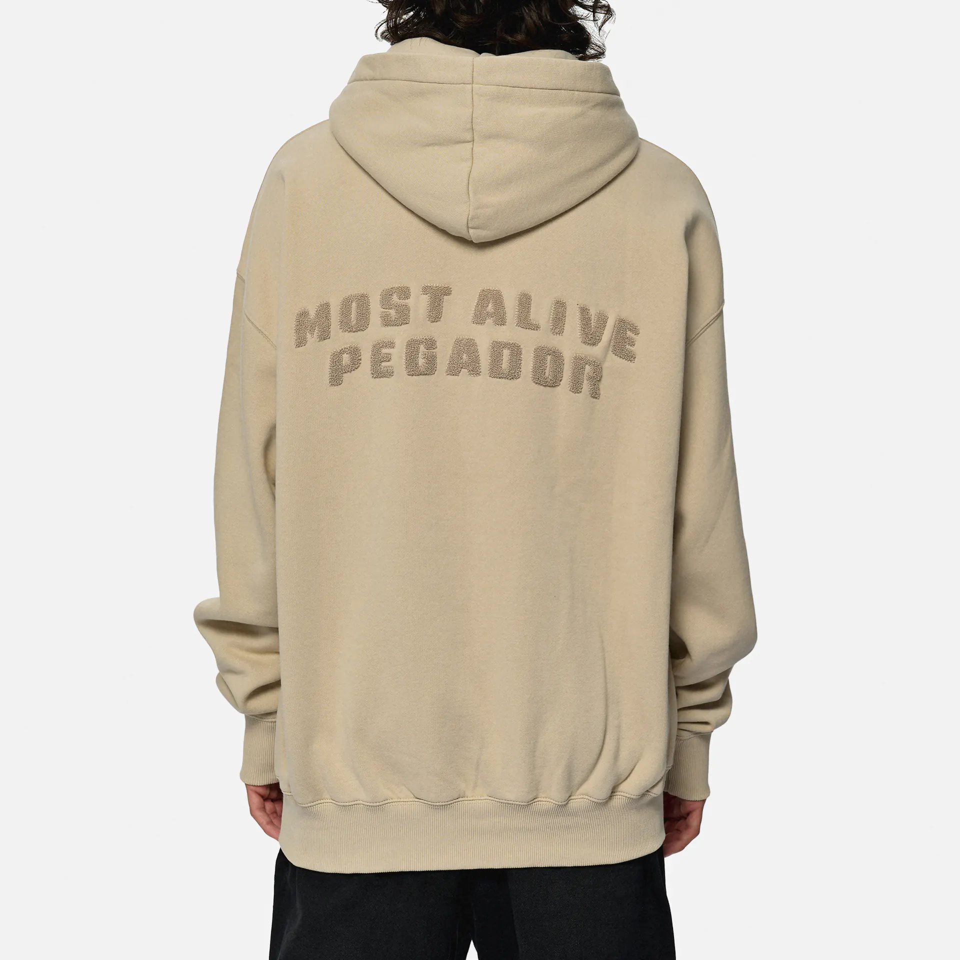 PEGADOR Buford Oversized Hoodie Washed Light Beige