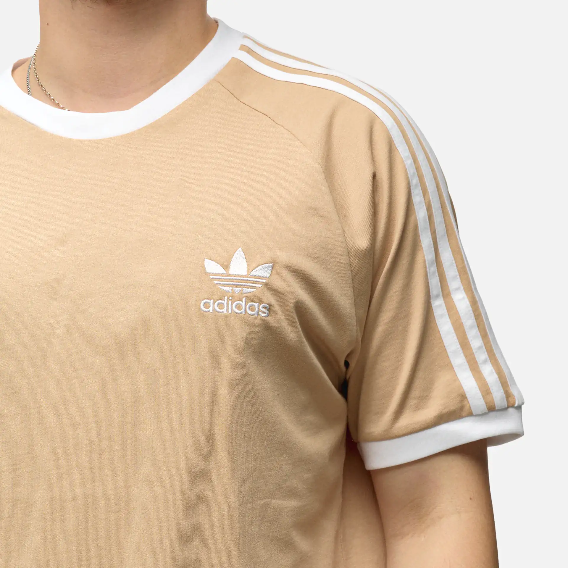 adidas 3 Stripe Adicolor Classics T Shirt Magic Beige