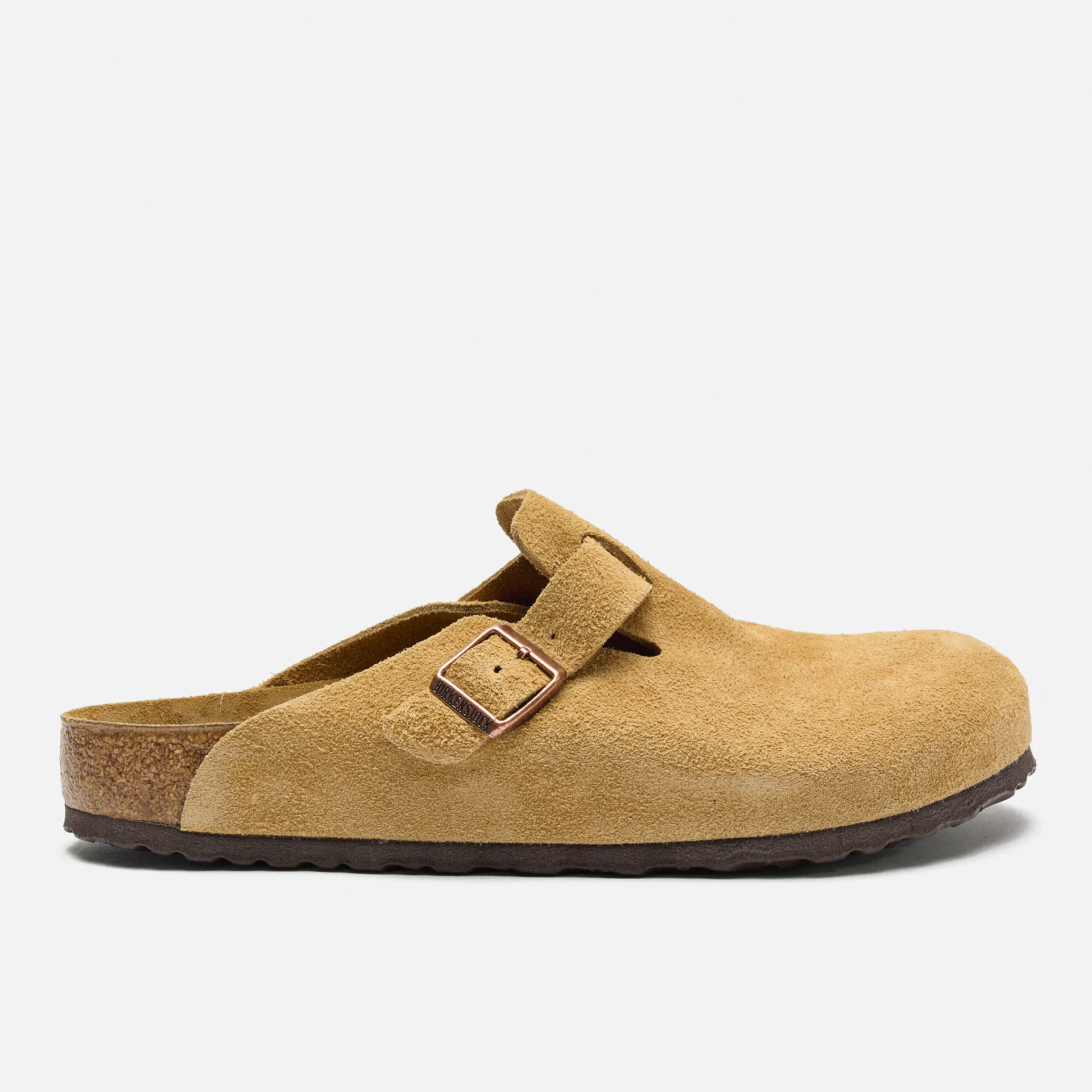 Birkenstock Boston Suede Leather Sandals Latte Cream