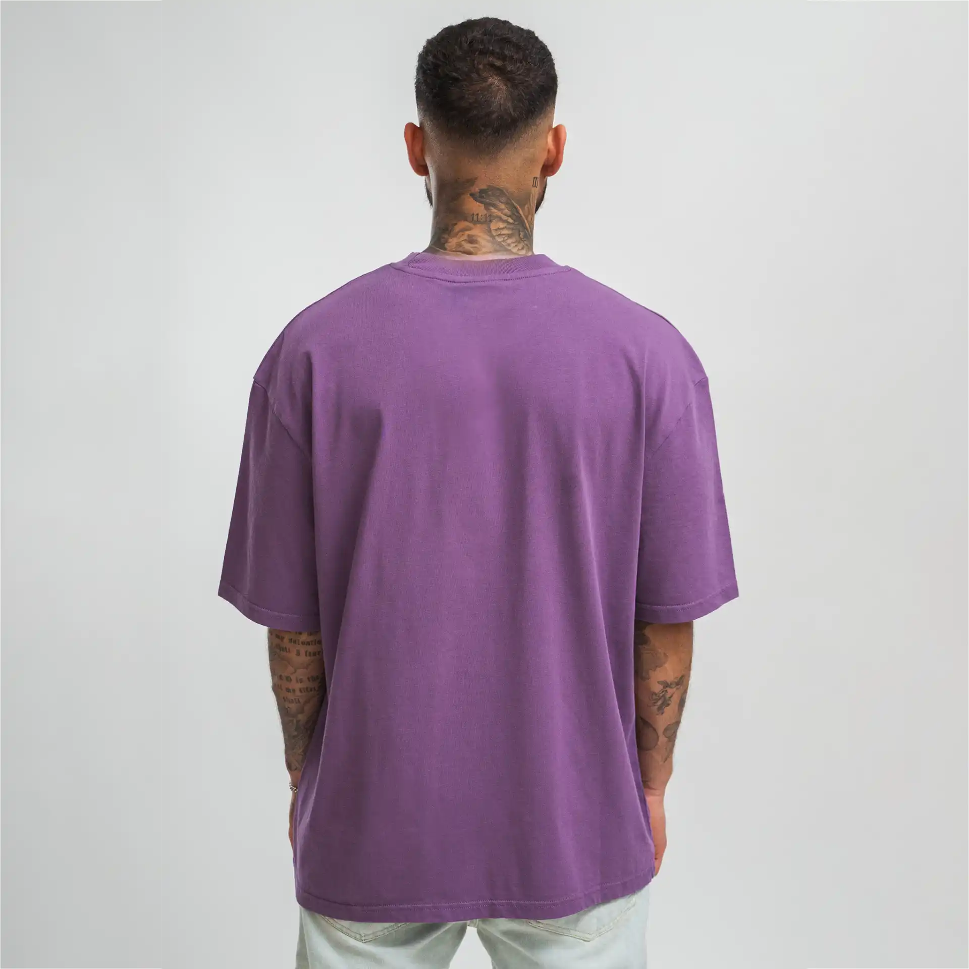 Dropsize Heavy HD Front Logo T-Shirt Washed Purple