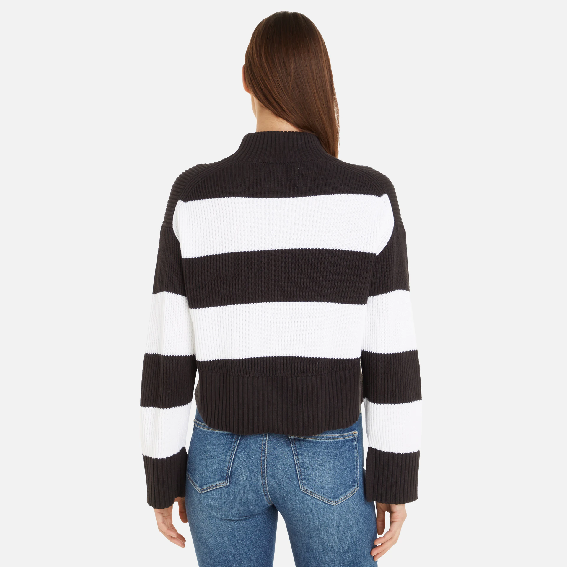 Calvin Klein Jeans Label White Black/Bright Sweater Chunky Stripes