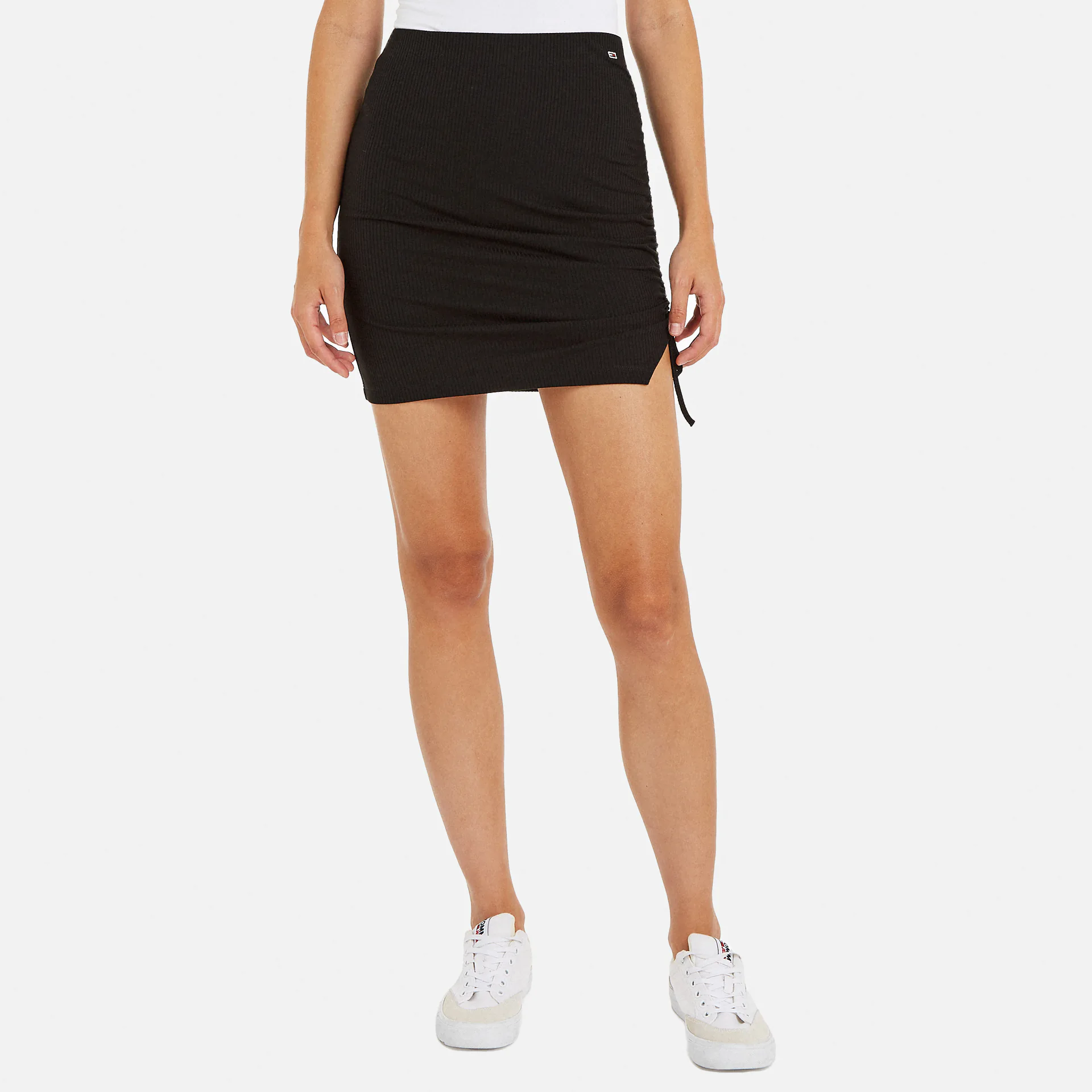 Tommy Jeans Gathering Rib Mini Skirt Black