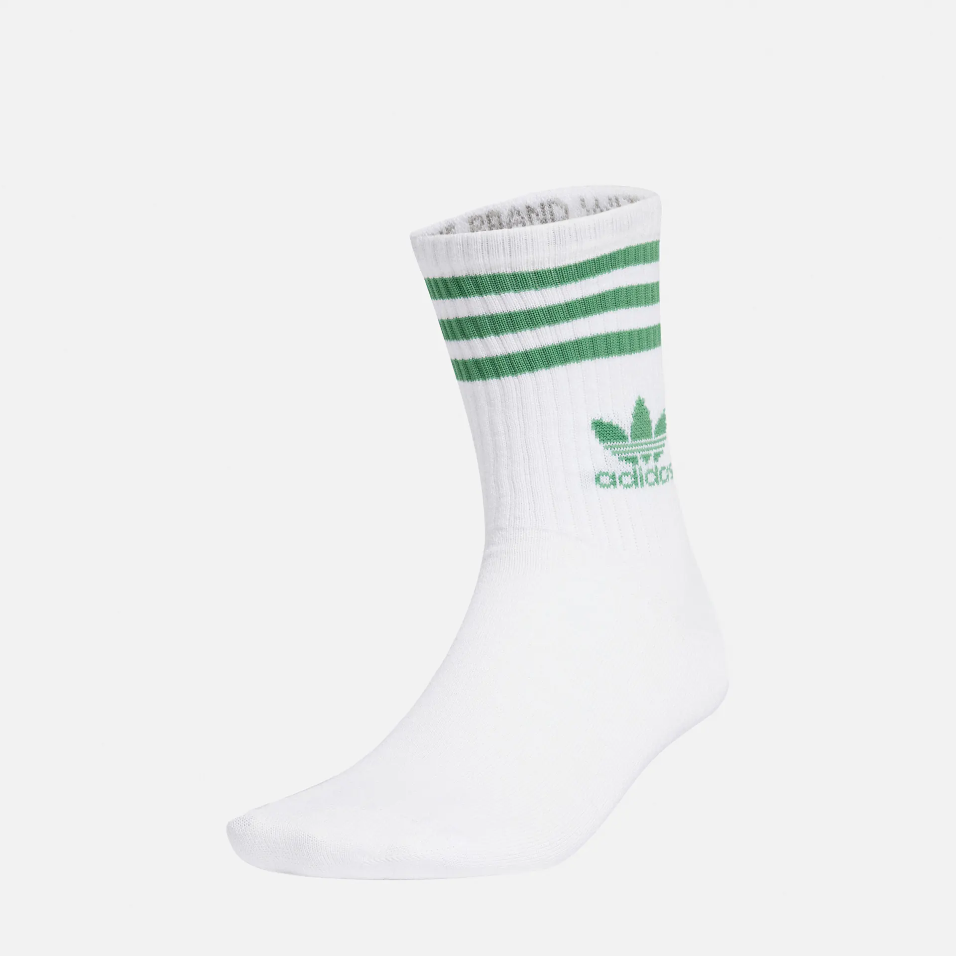 adidas Mid Cut Crew Socks 3 Pairs White/Preloved Green/Solid Grey