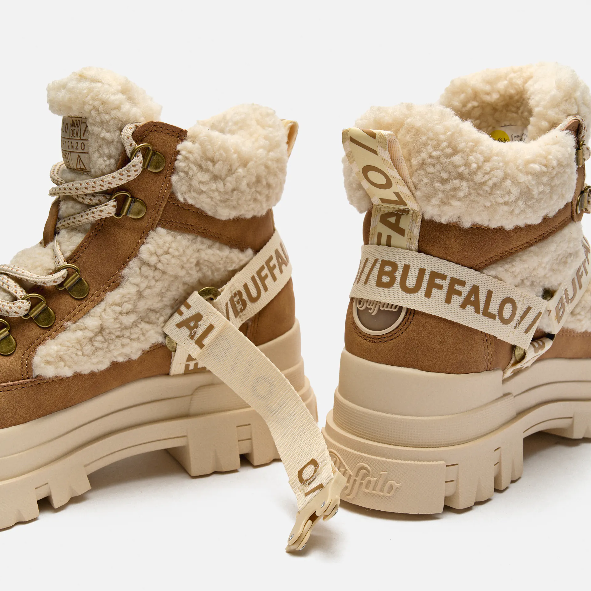 Buffalo Aspha COM Vegan Nubuck/Fur Mid Warm Boots Beige/Brown