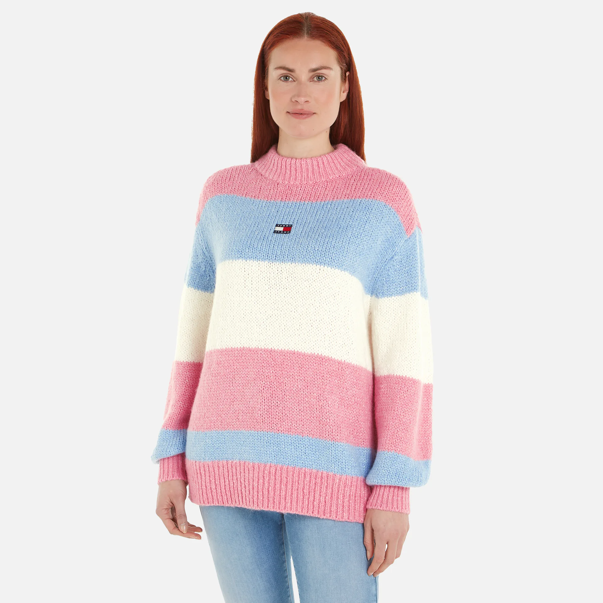 Tommy Jeans Sweater Colorblock Pink/Stripe Ballet