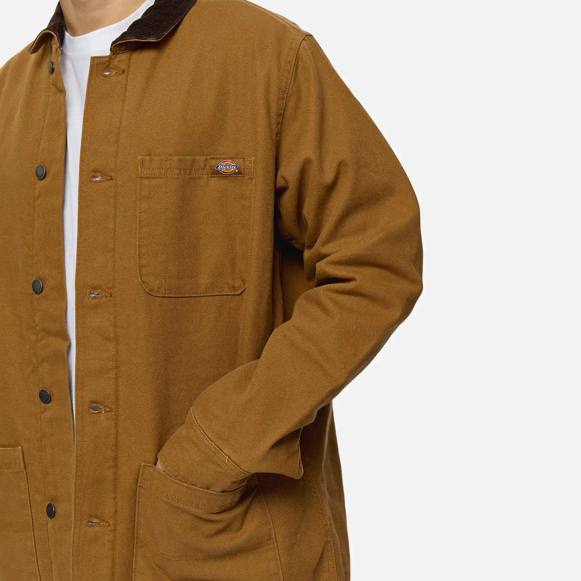 Dickies Duck High Pile Fleece Line Chore Jacket Stonewashed Brown Duck